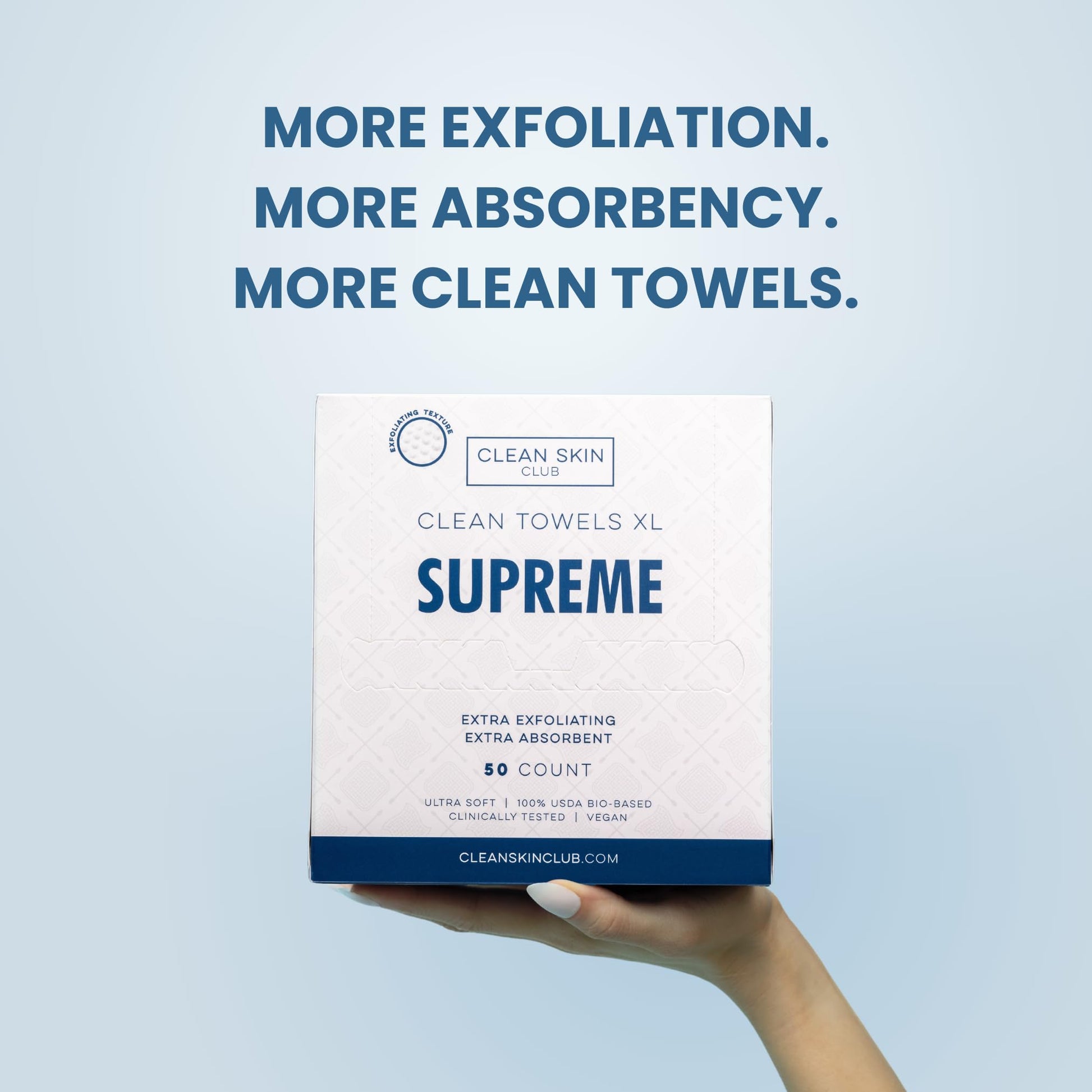 Clean Skin Club Clean Towels XL Supreme, 50 Count, Absorbent, Gentle CLEAN SKIN CLUB Au supplements