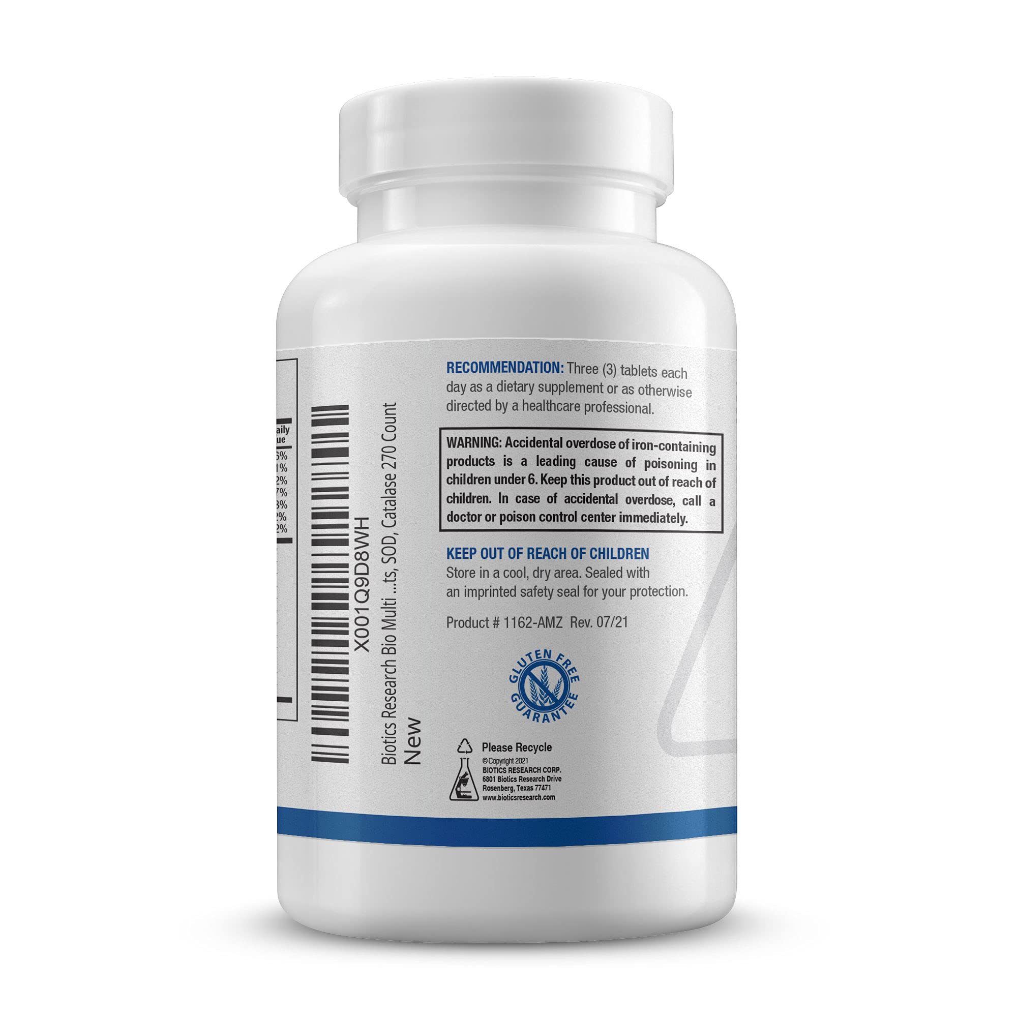 BIOTICS RESEARCH Bio-Multi Plus - Robust Foundational Multivitamin/Mineral Formula, Contains Plant-Based Trace Minerals 270 Tablets BIOTICS RESEARCH Au supplements