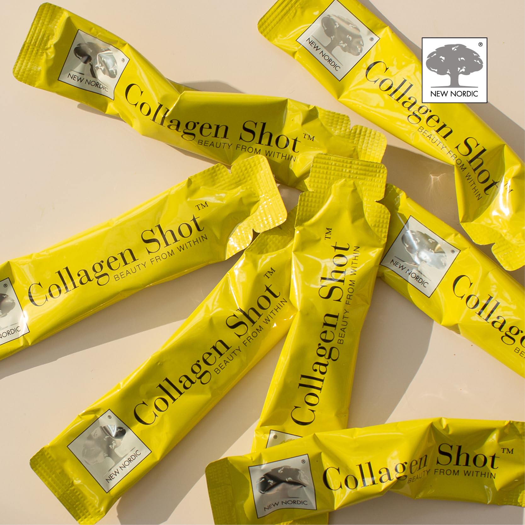 New Nordic Collagen Shot High-Absorbency Premium Liquid Daily Sachets - 15x Hydrolysed Shots - Freshwater Marine Collagen New Nordic Ltd Au supplements