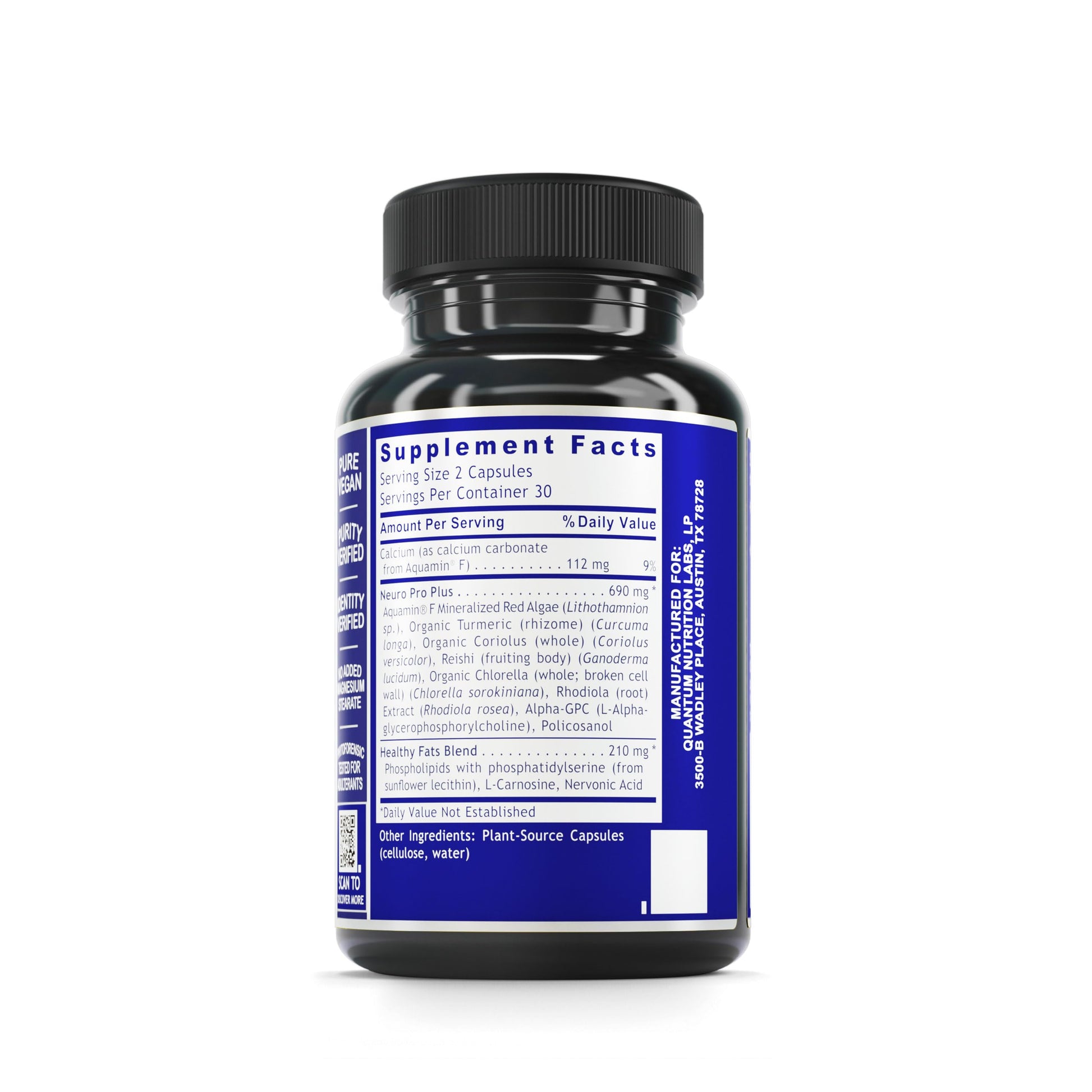 Quantum Nutrition Labs Nerve Support - Nerve Health Supplements, Brain Supplements, Nootropic with Rhodiola Rosea, Brain & Nerve Health - 60 Vegetarian Capsules Quantum Nutrition Au supplements