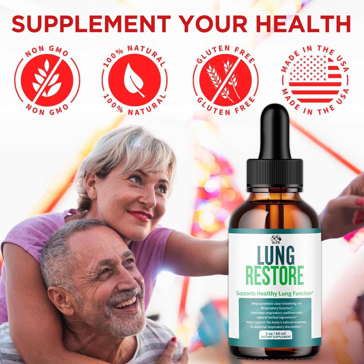 Lung Restore Drops, Official LungRestore Liquid Supplement Drops with All Natural Ingredients, Lung Restore Advanced Lungs Wellness Support Formula with Premium Vitamins for Women & Men (30 Servings) MJO Au supplements