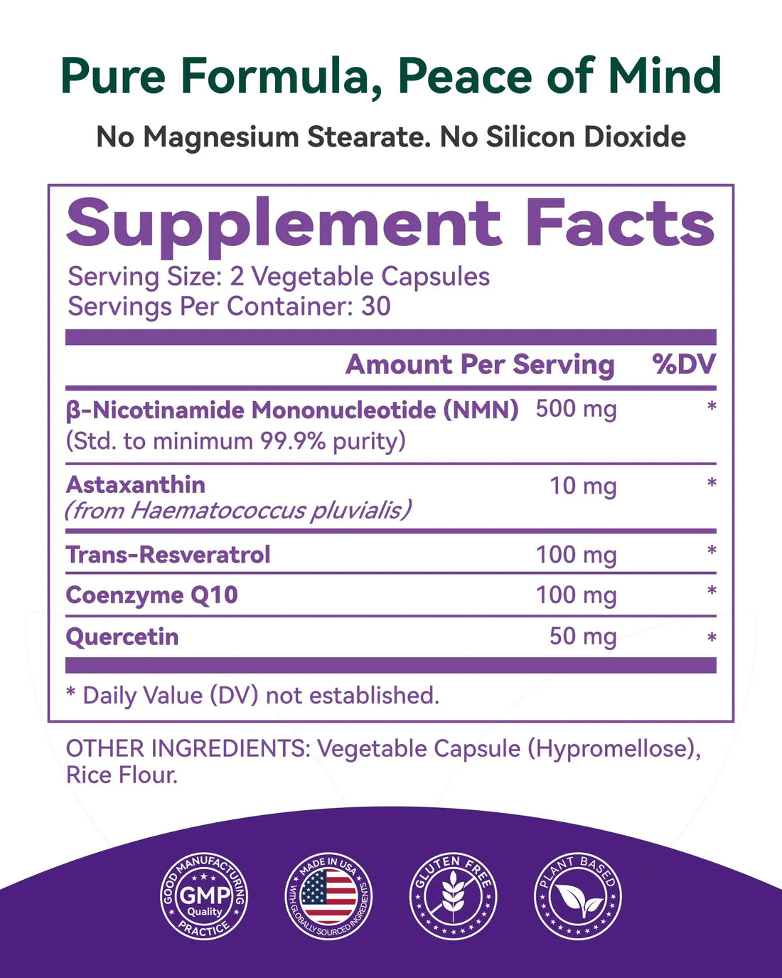 Inner Brightness NMN Supplement 500mg, 99.9% High Purity, Supports NAD+ Levels & Cellular Energy, 5-in-1 Formula with Resveratrol & Astaxanthin, Non-GMO, Gluten-Free, 60 Capsules Inner Brightness uk supplements
