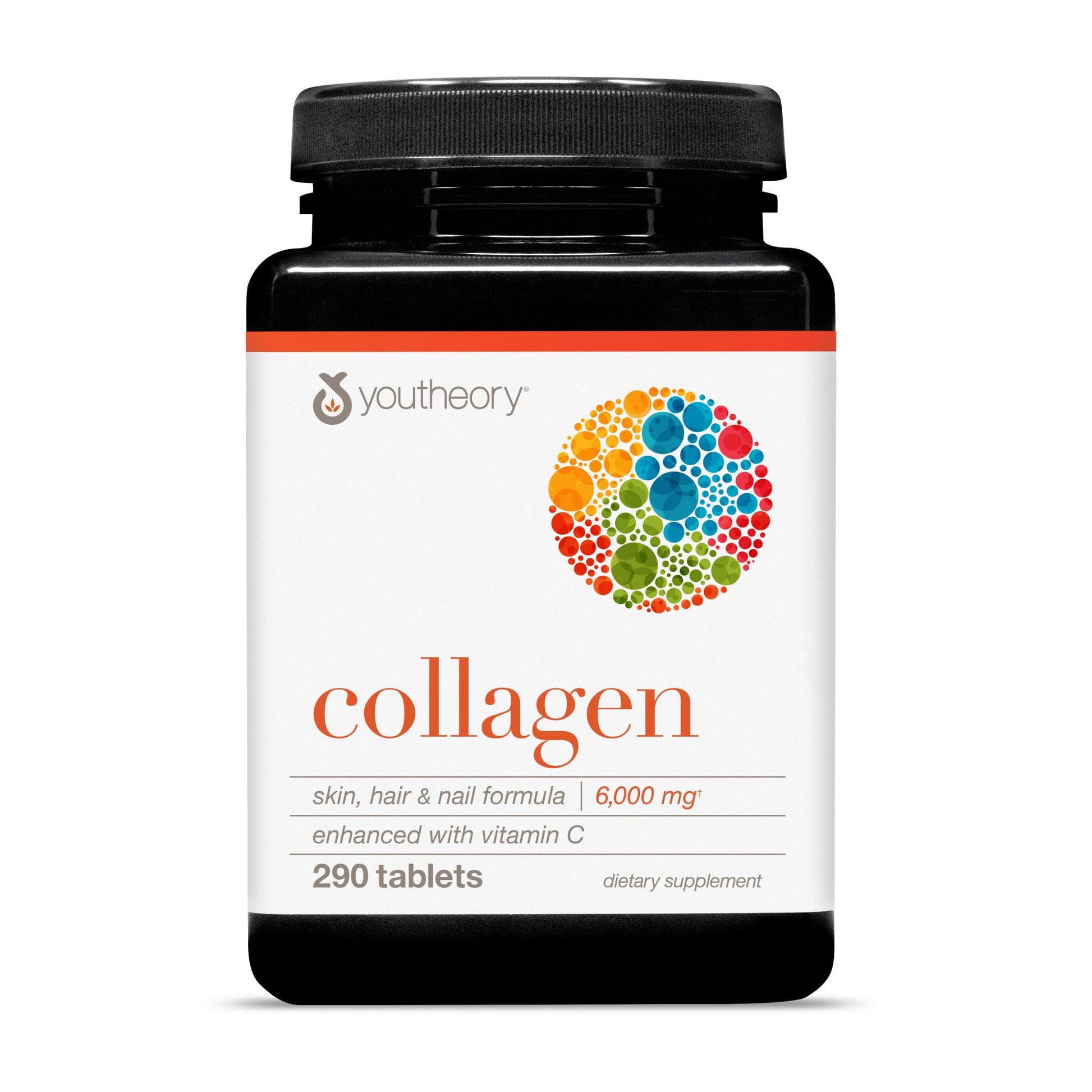 Youtheory Advanced Collagen - 6,000 mg Hydrolyzed Collagen Peptides - Includes Antioxidants & Contains Vitamin C - Hair Growth, Nails, Joint Health & Bone Support* - 290 Tablets (48-Day Supply) Youtheory Au supplements