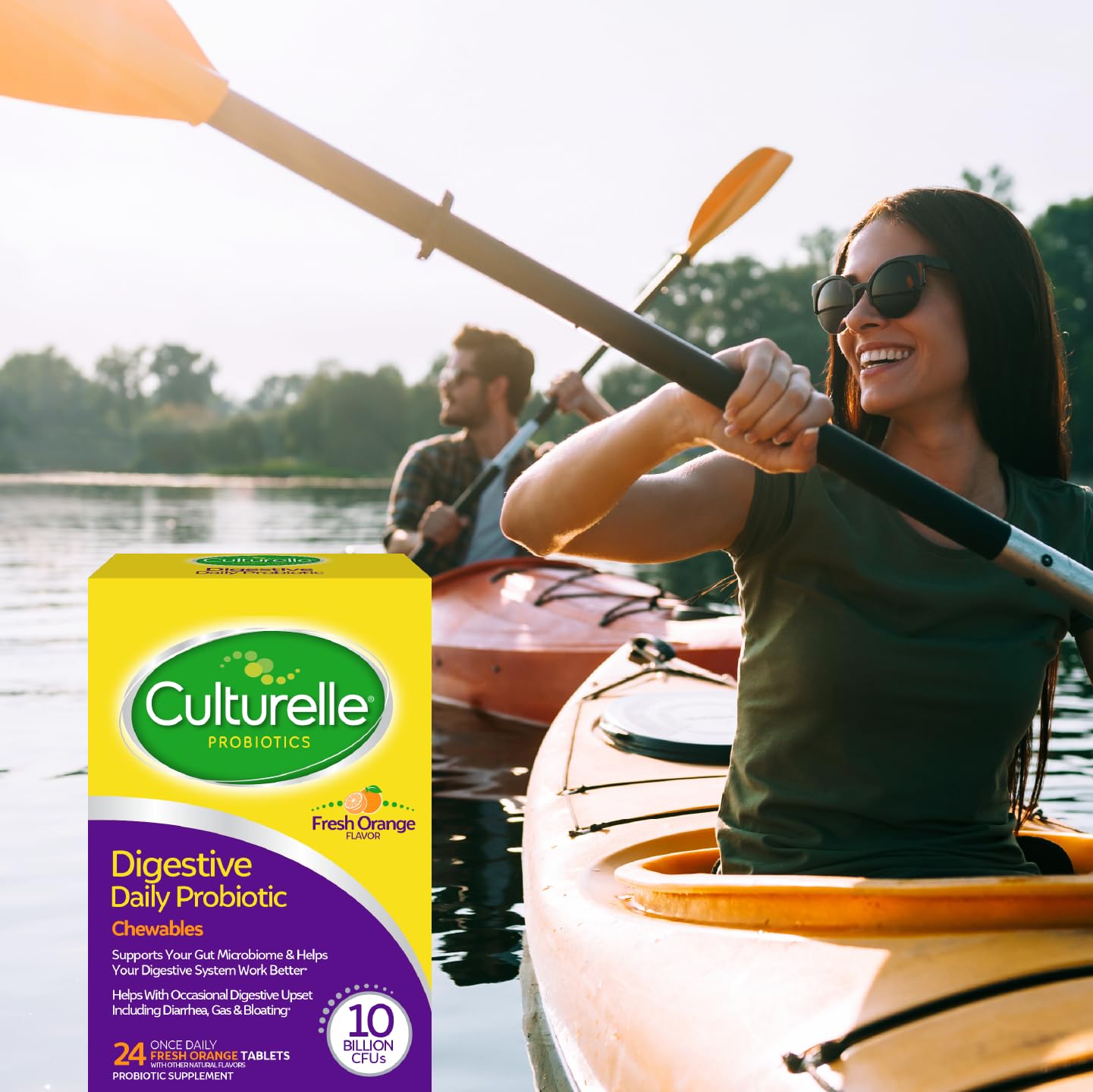 Culturelle Digestive Health Daily Probiotic Chewables, Probiotic For Men and Women, Most Clinically Studied Probiotic Strain, 10 Billion CFUs, Supports Occasional Diarrhea, Gas & Bloating, 24 Count Culturelle Au supplements