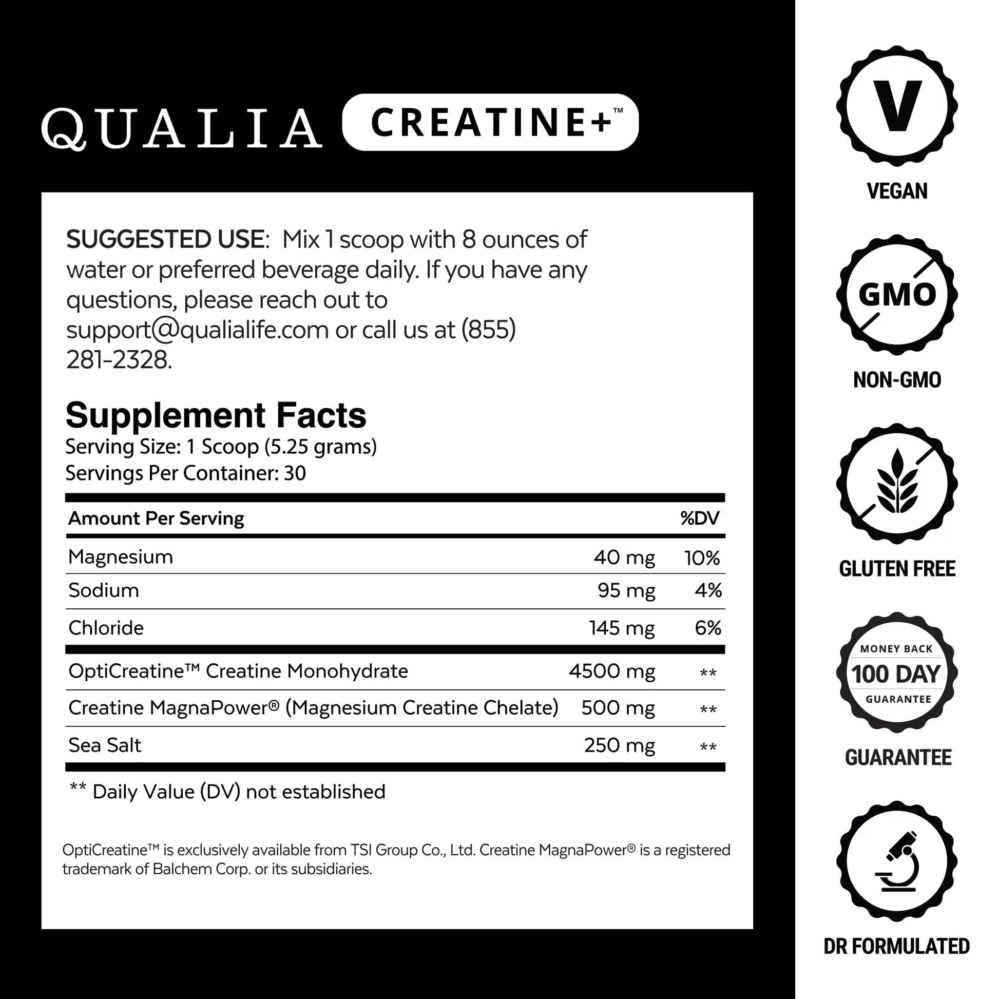 Qualia Creatine | Advanced Creatine Complex | 2 Sources + Magnesium | Optimized Absorption | Muscle Performance, Brain Function, & Healthy Aging (30 Servings) QUALIA LIFE SCIENCES Au supplements