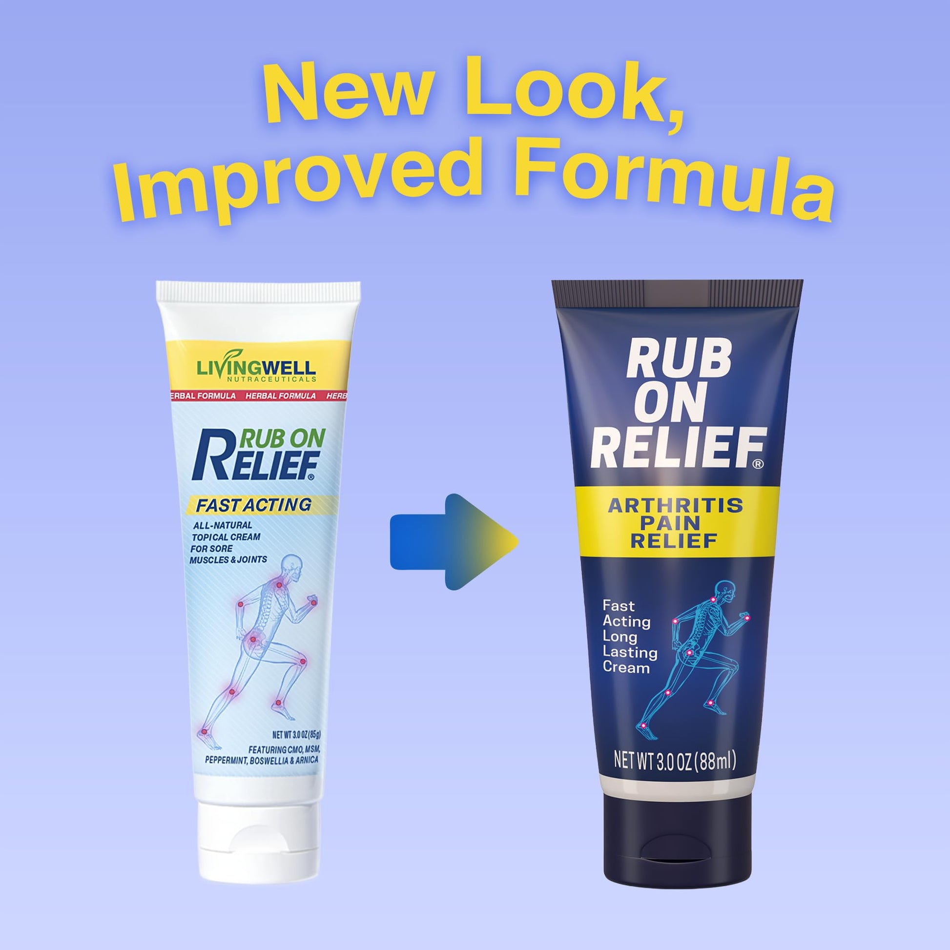 RUB ON RELIEF Arthritis Pain Relief Cream – 10-in-1 Non-Greasy Joints Pain Cream for Knees, Back, Neck, Hands, & Muscle Aches with Menthol, Camphor, Arnica, MSM & Turmeric Up to 8 Hours, 3oz (1 Pack) RUB ON RELIEF Au supplements