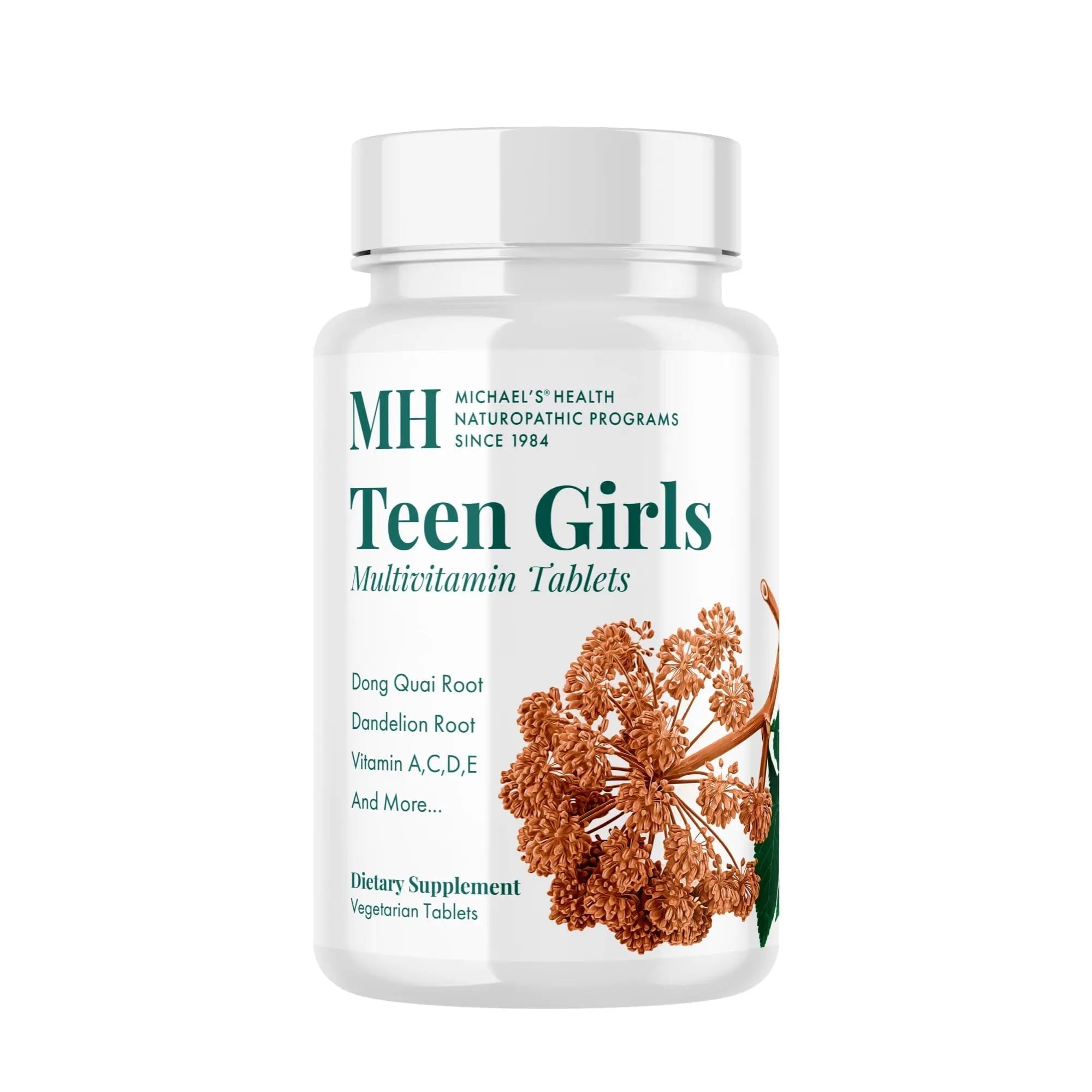 Michael's Health Naturopathic Programs Teen Girls Multivitamin - 60 Vegetarian Tablets - with B Complex Vitamins & Female Herbal Blend MICHAEL'S Au supplements
