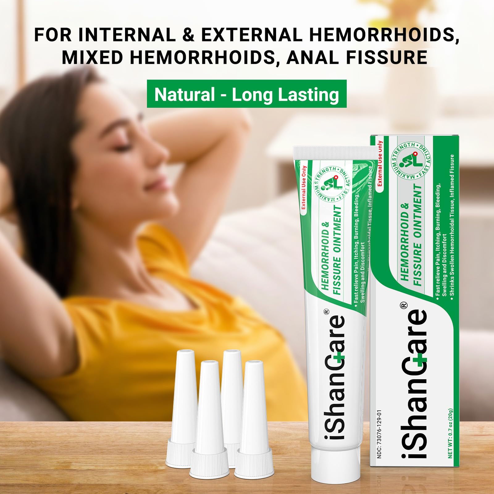 Hemorrhoid Cream, Hemorrhoid & Fissure Treatment Ointment Extra Strength, Relief Anal Pain, Itching, Bleeding, Swelling, Discomfort, Natural Herbs Fast Acting Ingredients, Contains Vitamin E ishancare Au supplements