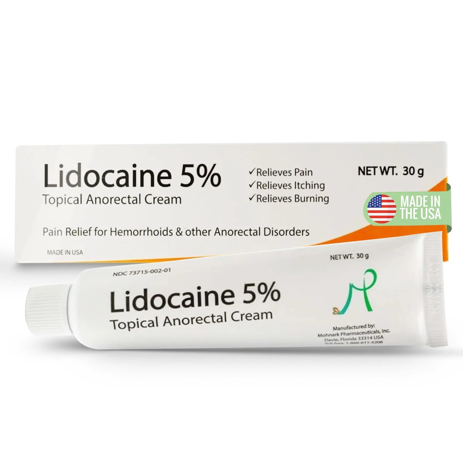 Mohnark Maximum Strength Lidocaine Hemorrhoid Treatment Cream for External and Internal Hemorrhoids Treatment Burn Itch Pain Relief Anal Cream Topical Anorectal Numbing Cream- 30 Gram Tube Made in USA MOHNARK Au supplements