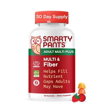 SmartyPants Fiber Supplement & Multivitamin for Men & Women - Improved Formula: Prebiotic Fiber Gummies with Omega 3 (DHA/EPA), Vitamin D3, C, Vitamin B12, B6, A, K & Zinc, 90 Count (30 Day Supply) SmartyPants Au supplements