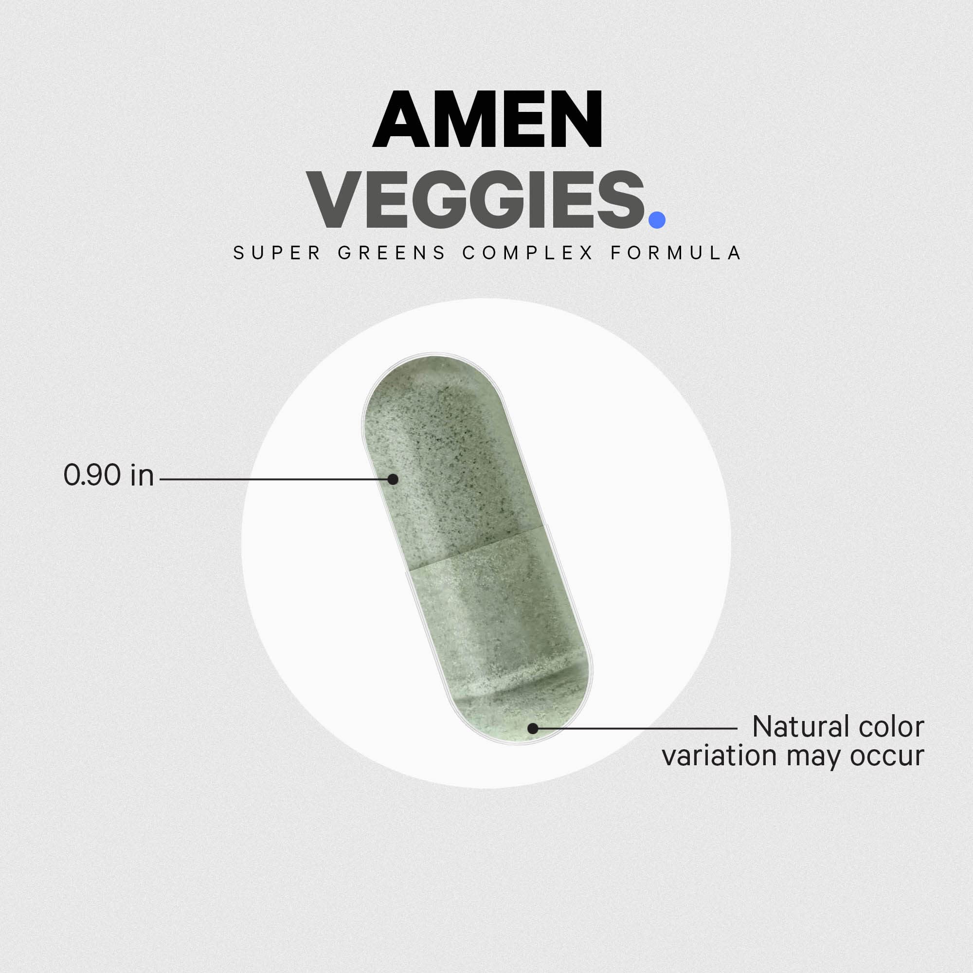 Amen Veggies, Daily Veggies Vitamins Supplement, Vegetables Vegan Blend & Whole-Food Raw Greens Multivitamin Capsules, Mushroom Complex, Superfood, Minerals, Green Vegetable Nutrients, Non-GMO, 90 ct Amen Au supplements