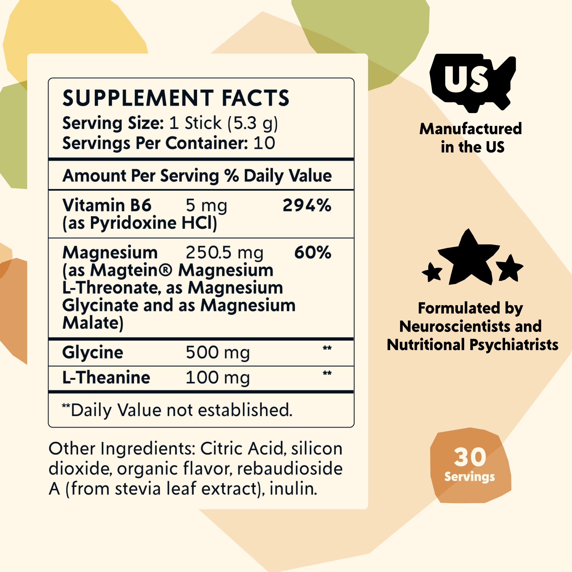 PYM Mood Magnesium Powder Packets (10-Servings) Magnesium Glycinate, L-Threonate & Malate Powder | Aid & Mood Support Supplement for Stress PYM Health Au supplements