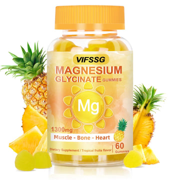 VIFSSG Magnesium Glycinate Gummies 500 Mg, Triple Magnesium Complex Sugar-Free Gummies with Malate 400 Mg, Citrate 400 Mg, Magnesium Supplement Chewable for Women & Men Vegan, Organic 60 Count VIFSSG Au supplements