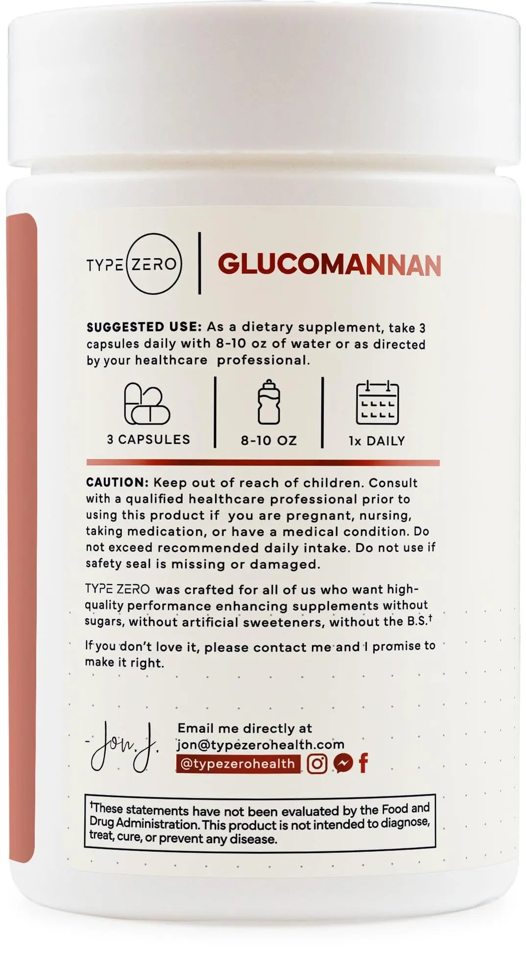 Type Zero Clean Glucomannan Konjac Root Extract (90 Capsules)(1,800 MG Per Serving) - 30 Servings, Non-GMO, Gluten Free Type Zero Au supplements