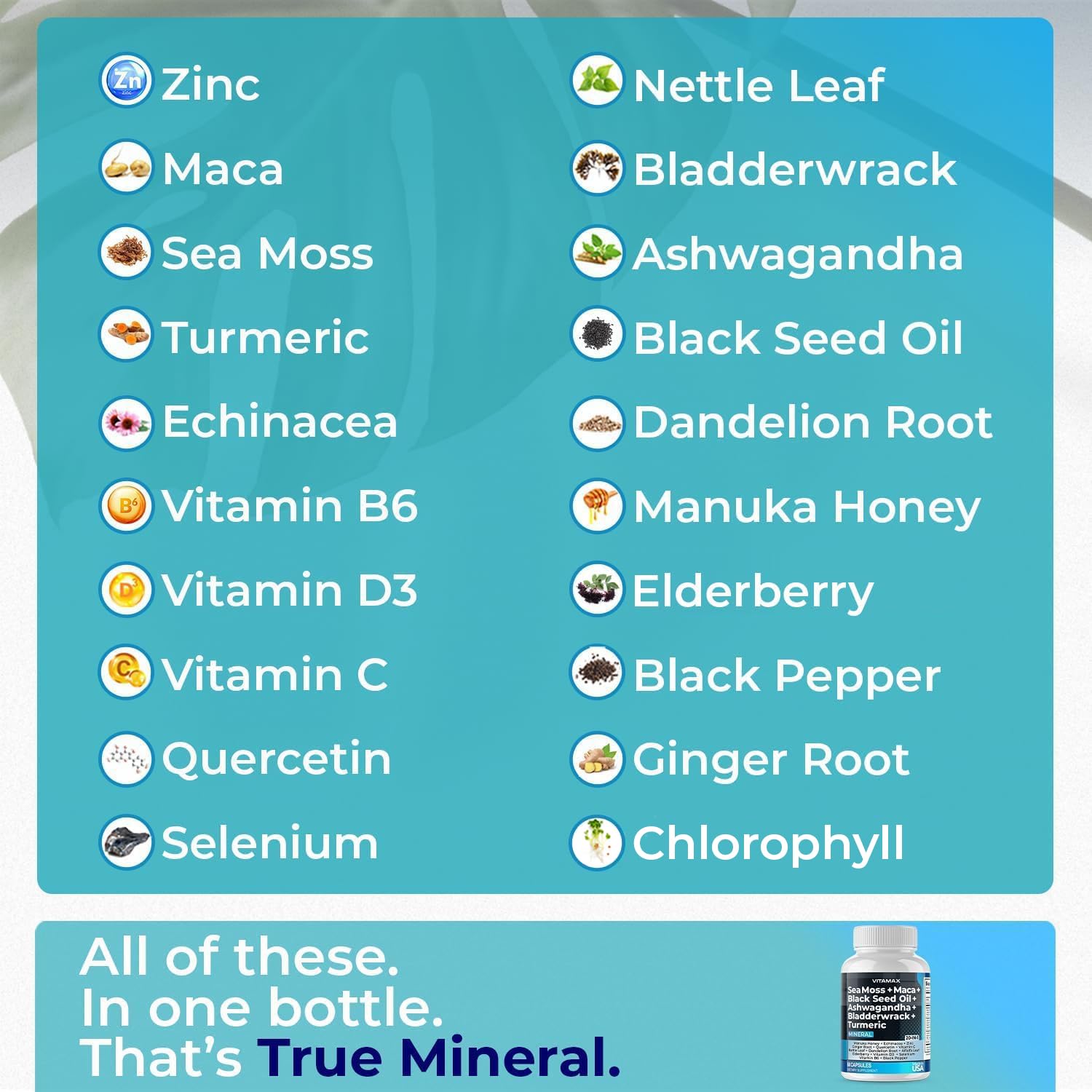 Sea Moss 3000mg Maca 1000mg Black Seed Oil 2000mg Ashwagandha 1000mg Bladderw Vitamax Au supplements
