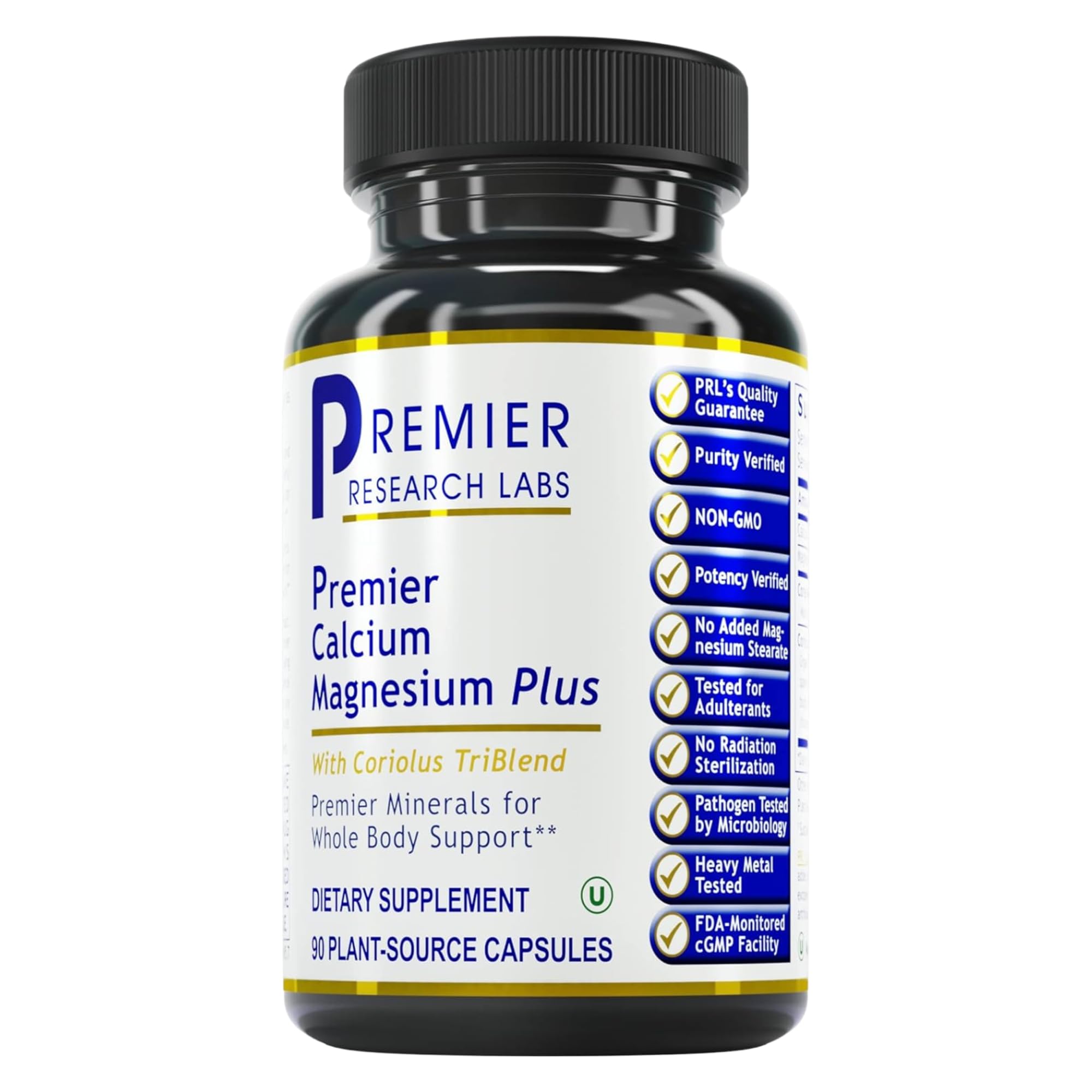 Premier Research Labs Calcium Magnesium Plus - Calcium Magnesium Supplement, Calcium Supplement for Bone Health, with Mushroom Complex - Reishi & Lions Mane - 90 Vegetarian Capsules Premier Research Labs Au supplements