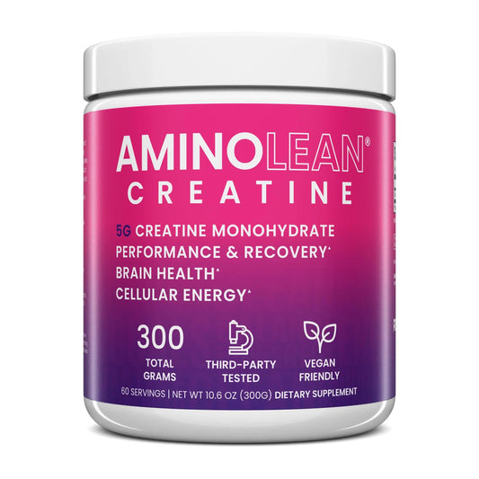 AminoLean Creatine for Women and Men, Pure Micronized Creatine Monohydrate Powder Supplement for Muscle Toning, Mood Support, Energy Boost, and Brain Health, 300g RSP NUTRITIONAU supplements