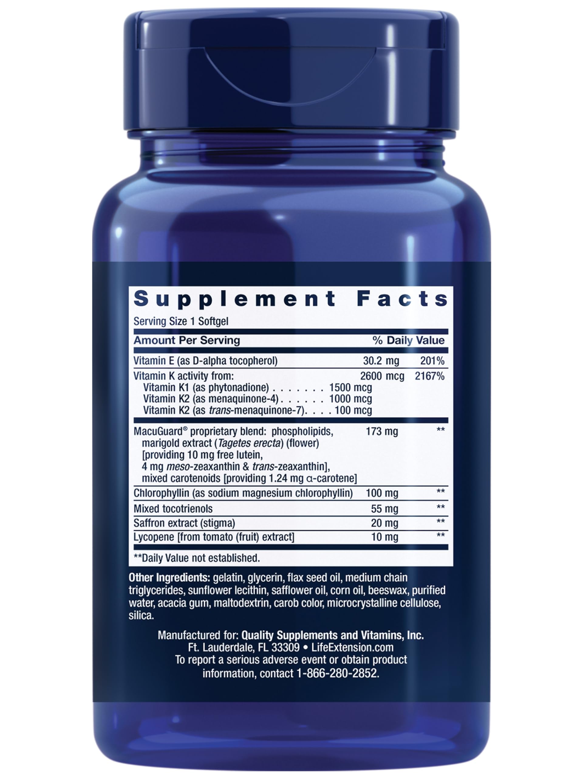 Life Extension Once-Daily Health Booster, Vitamins E, K1 & K2, phospholipids, Fat-Soluble nutrients for Eye Health, Bone Health, Heart Health, Gluten-Free, 1 Daily, Non-GMO, 30 softgels Life Extension Au supplements