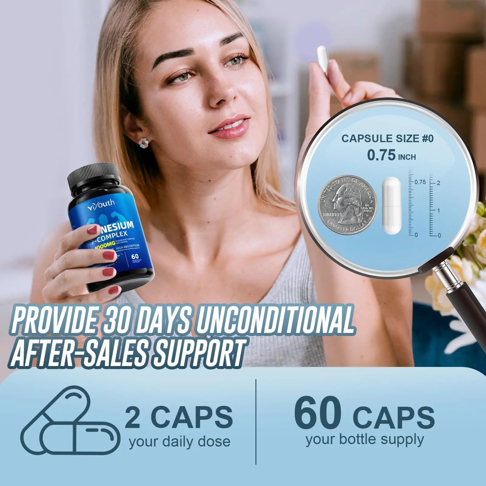 Magnesium 7 Complex Supplement Advanced with 7 Forms of Magnesium (Glycinate, Malate, Chelate, Aspartate, Orotate, Taurine, Citrate), Zinc, Vitamin D3 & Vitamin B6 for Sleep & Muscle, 60 Capsules VIYOUTH Au supplements
