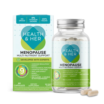 Health & Her Menopause Supplements for Women - Multi-Nutrient Support, Menopause Vitamins for Energy, Bones, Muscles, Skin & Hair, Vegan, Gluten-Free, Non GMO (60ct - 1 Month) Health and Her Au supplements