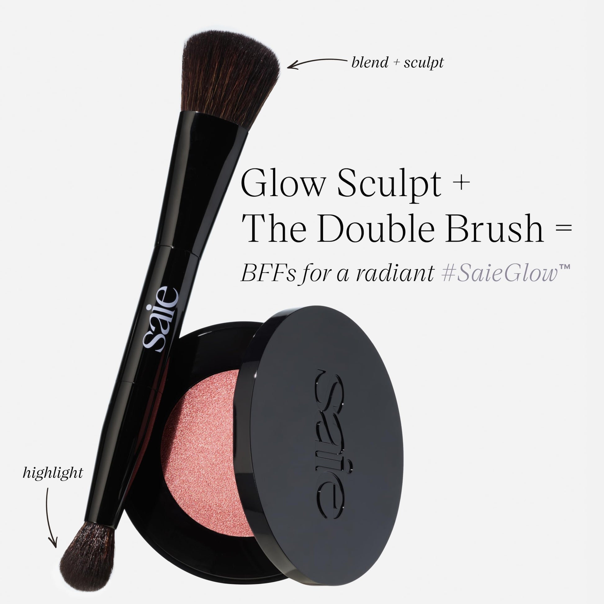 Saie Glow Sculpt Multi-Use Highlighter + Cream Blush - Lightweight Highlighter Makeup with Hyaluronic Acid + Micropearl for Radiant, Glowing Skin - Mauveglow (.02 oz) Saie Au supplements