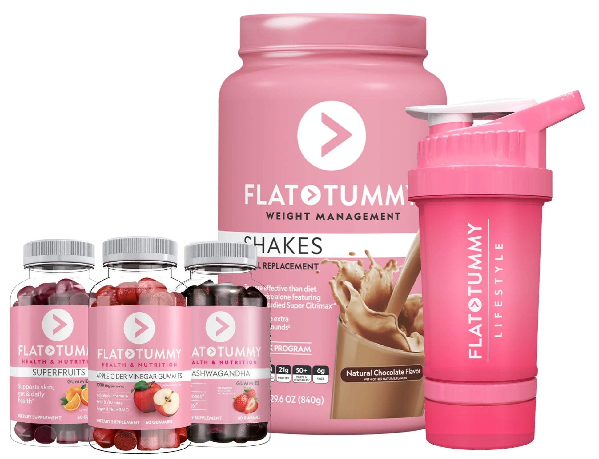 Flat Tummy Gummies Bundle with Apple Cider Vinegar Gummies, Superfruits Gummies Flat Tummy Tea Au supplements