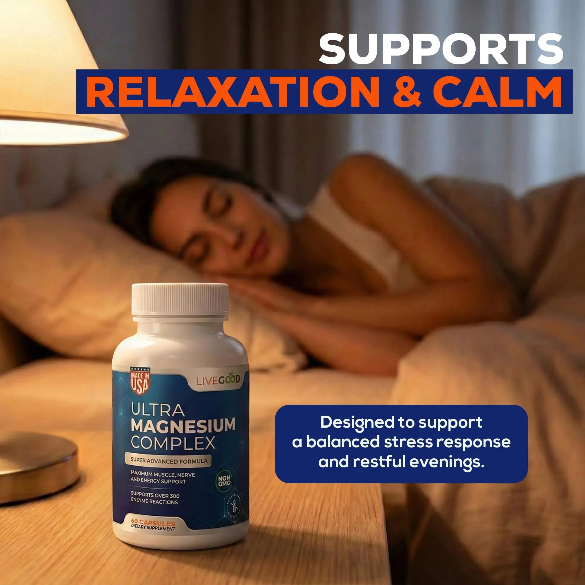 LiveGood™ Ultra Magnesium Complex, Organic Magnesium Glycinate and Gluconate for Muscle Recovery, Nerve Support & Relief – High Absorption Supplement, Vegan, Non-GMO, Made in USA, 60 Capsules LIVEGOOD Au supplements