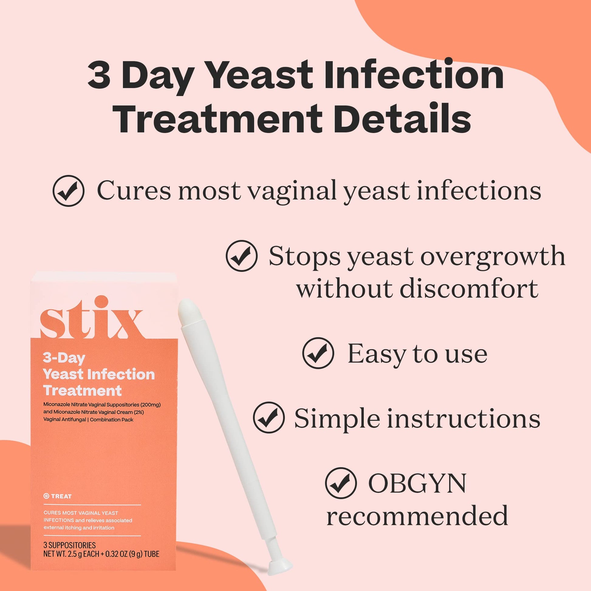 Stix Vaginal Health Probiotic & 3-Day Yeast Infection Treatment - Maintain pH Balance, Vaginal Microbiome Get Stix Au supplements