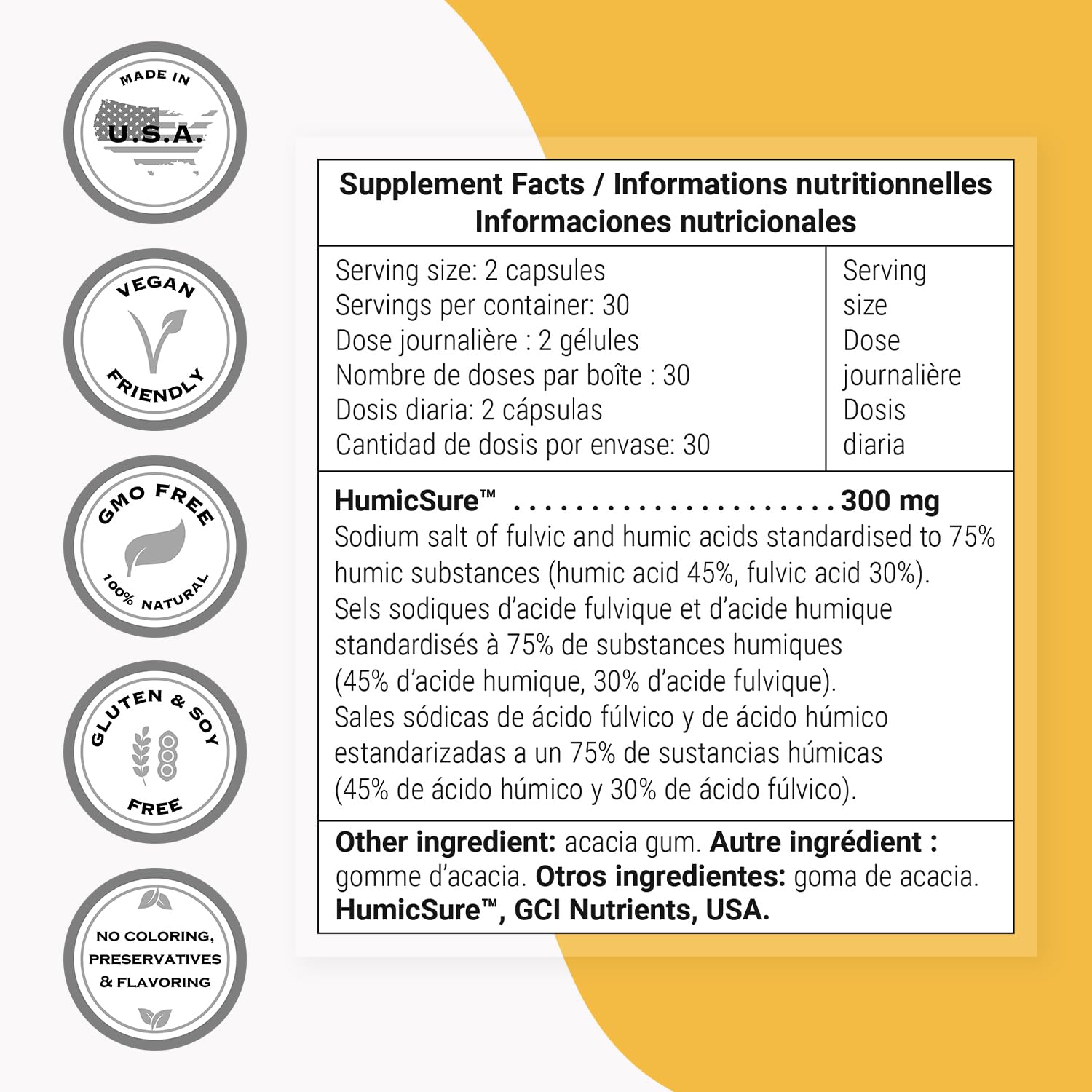 Supersmart - Humic and Fulvic Acid Supplement 300mg per Day (Patented & High Strength) - Fulvic Humic Mineral Blend | Non-GMO & Gluten Free - 60 Vegetarian Capsules Supersmart Au supplements