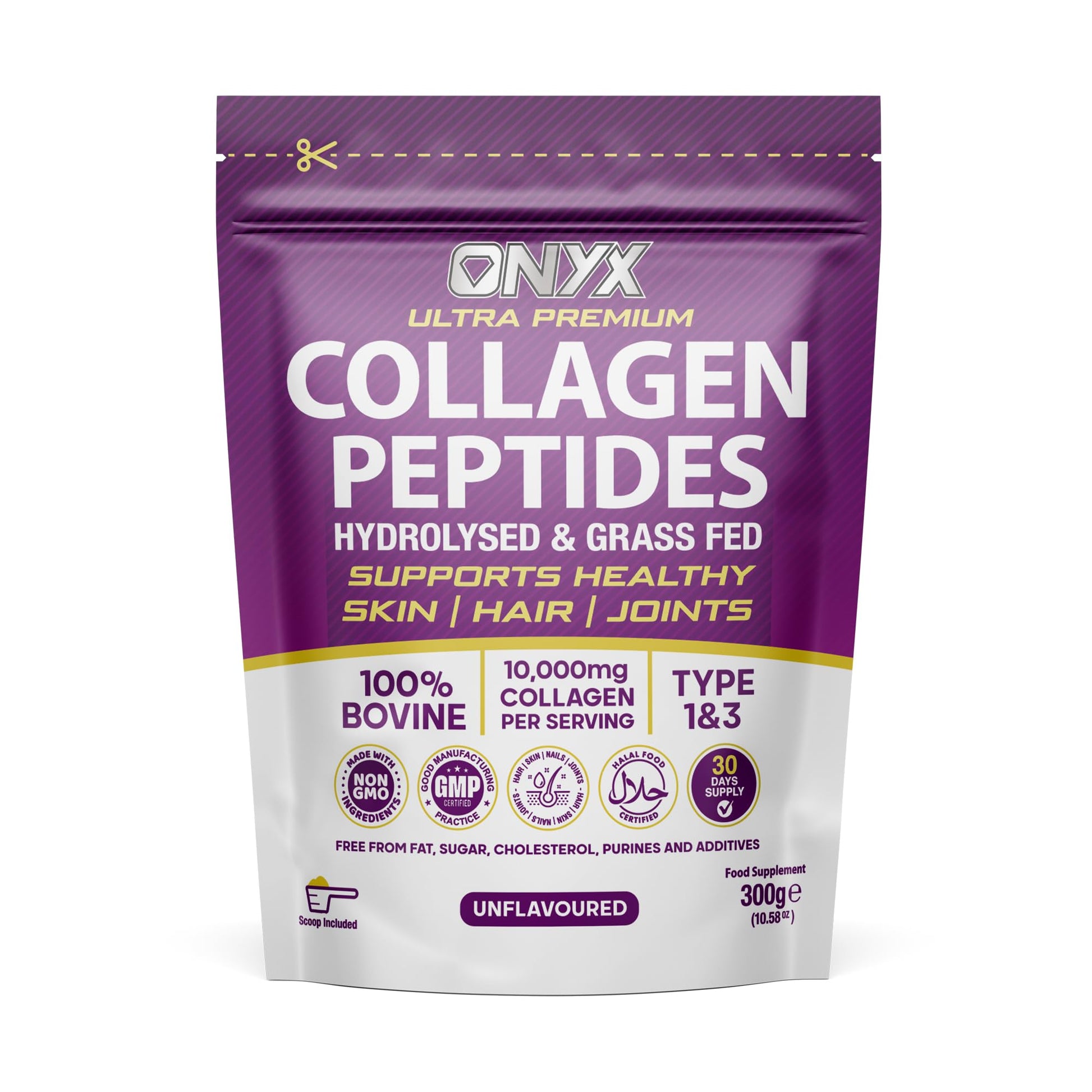 Premium Collagen Powder 300g Hydrolysed Bovine Collagen Peptides Powder ONYX INGREDIENTS 101 Au supplements