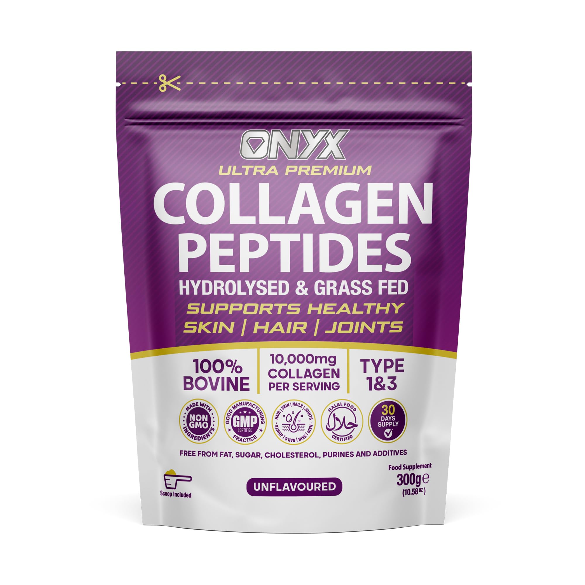 Premium Collagen Powder 300g Hydrolysed Bovine Collagen Peptides Powder ONYX INGREDIENTS 101 Au supplements