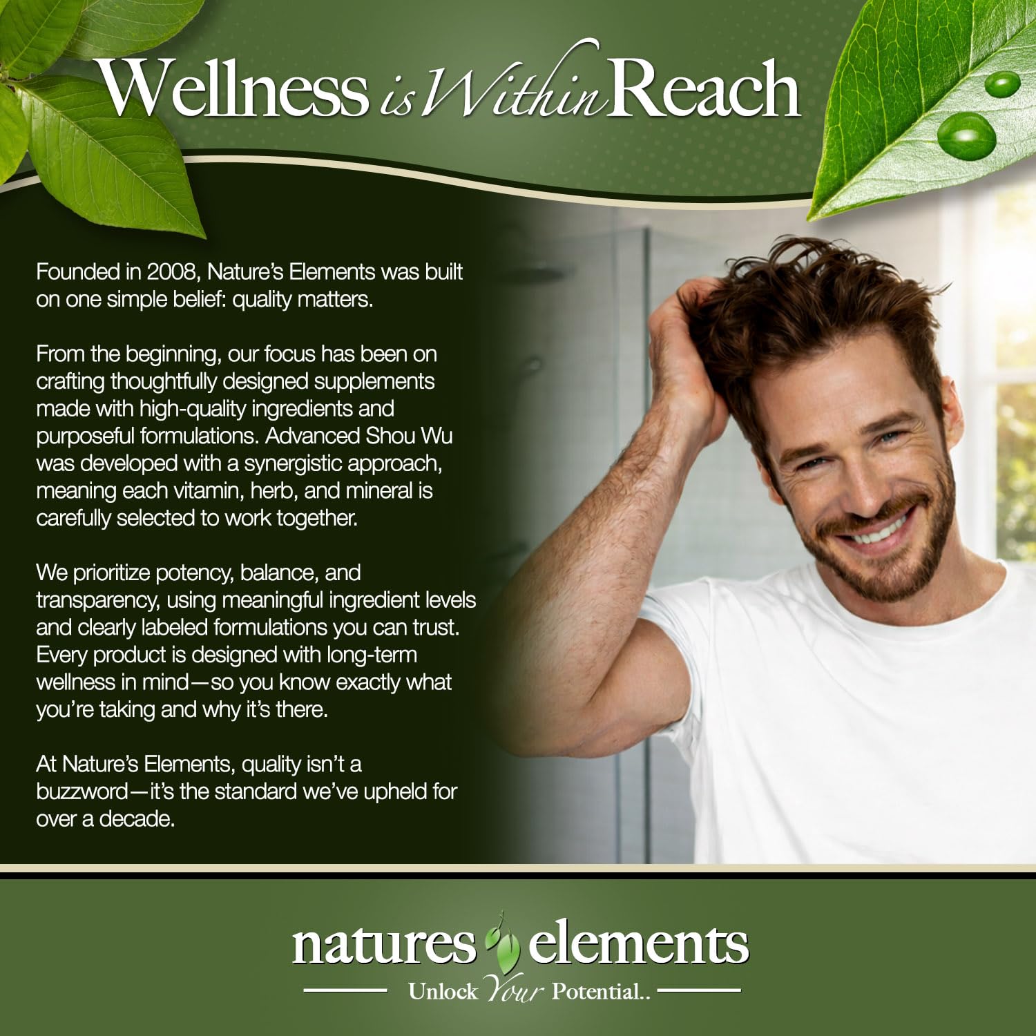 Natures Elements Advanced Shou Wu for Gray Hair – Prepared He Shou Wu for Hair Growth with Biotin, Bioperine, Fo-Ti Root & More – 100% Natural – 60 Tablets – Non-GMO, Gluten-Free Natures Elements Au supplements