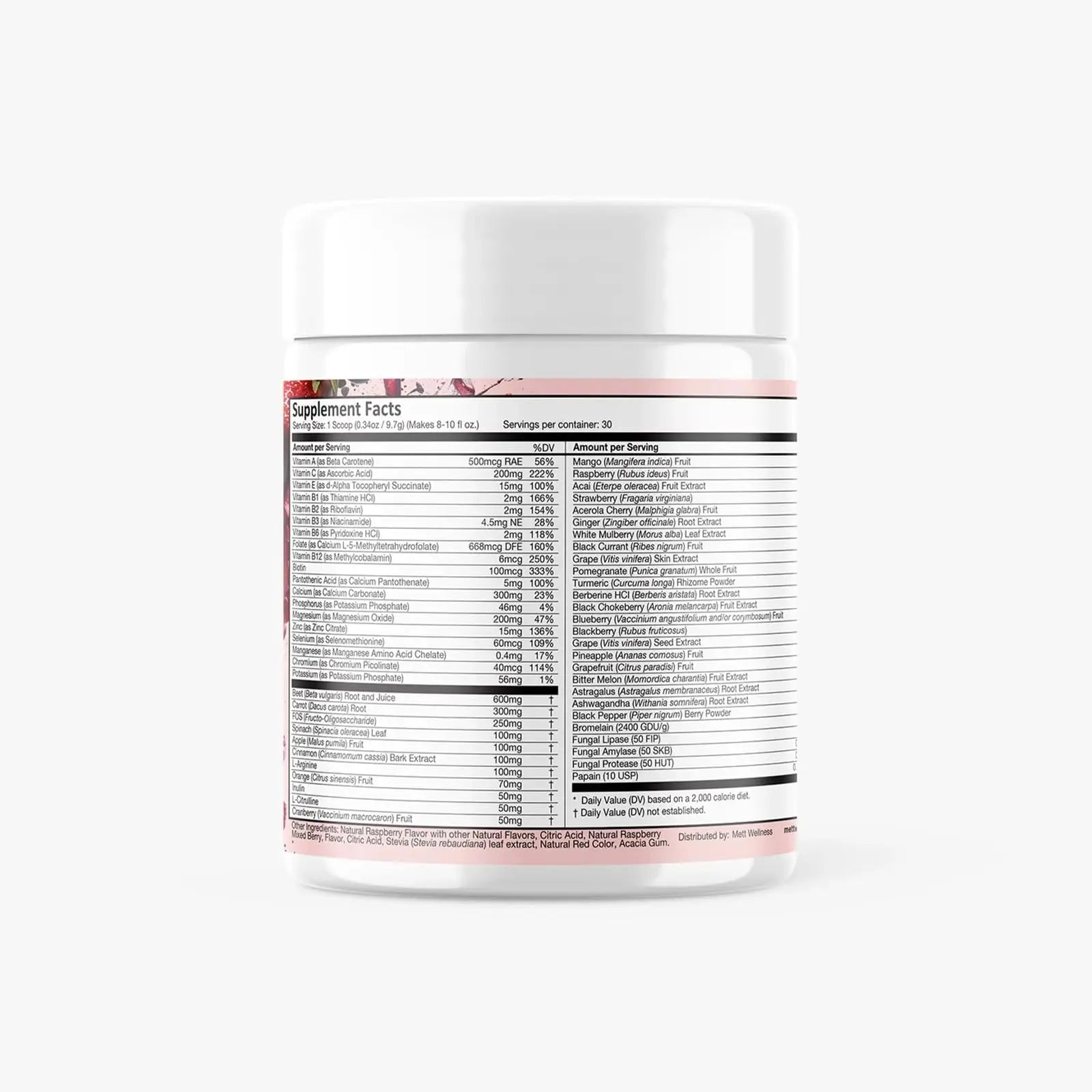 Mett Wellness Superfood REDS | 10.72 oz | With Vitamins A, C & E | Helps Maintain Nitric Oxide Levels | Supports Daily Wellness Mett Wellness Au supplements