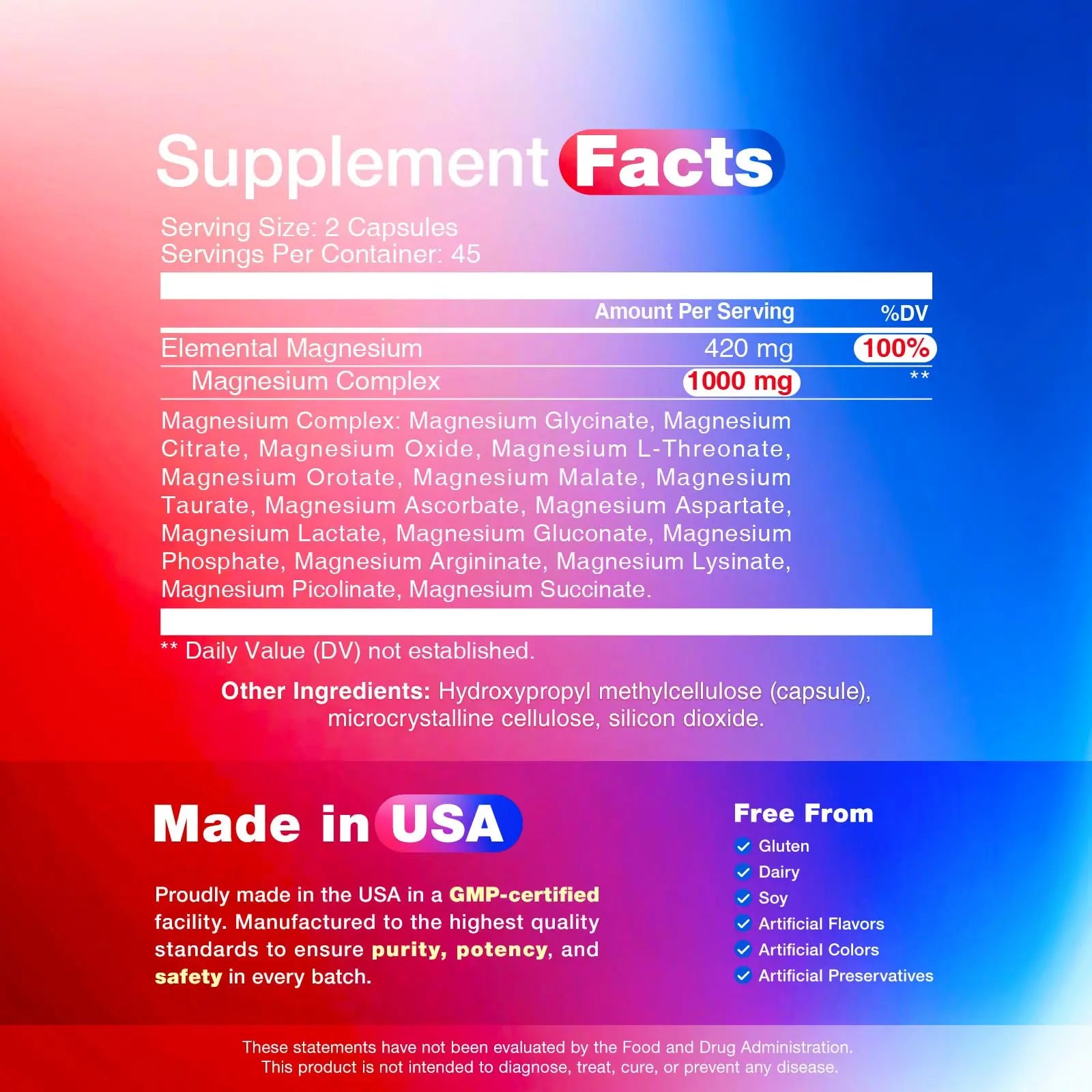16 in 1 Magnesium Complex, 1000mg Magnesium Complex Supplement for Women with Magnesium Glycinate, Citrate, Orotate, L-Threonate, Malate, Third-Party Tested, Easy-Swallow Vegan Capsules PeakVigor Au supplements