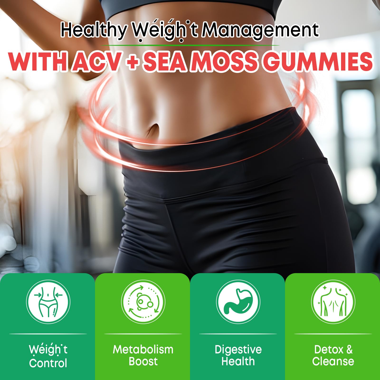 Vazatisi 2 Pack Apple Cider Vinegar Gummies, ACV with Sea Moss Gummies for Metabolism, Digestion, Detox, Gut & Immune Health, Apple Flavored -120 Count Vazatisi Au supplements