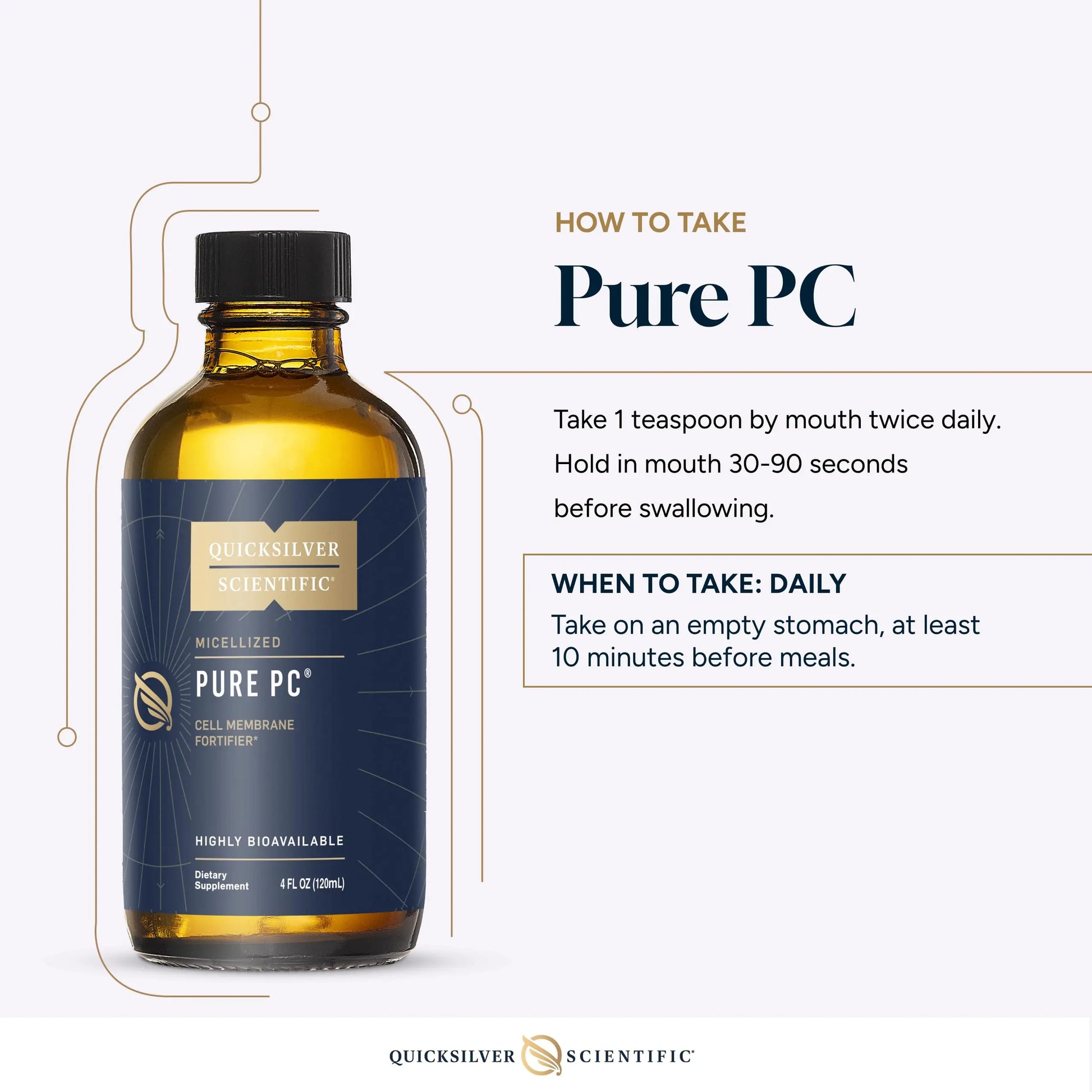 Quicksilver Scientific Micellized Pure PC - Phosphatidylcholine Liquid Supplement to Support Cellular & Liver Health - Superior Liposomal Absorption - Non-GMO Supportive Brain Supplement (4oz /120ml) Quicksilver Scientific Au supplements