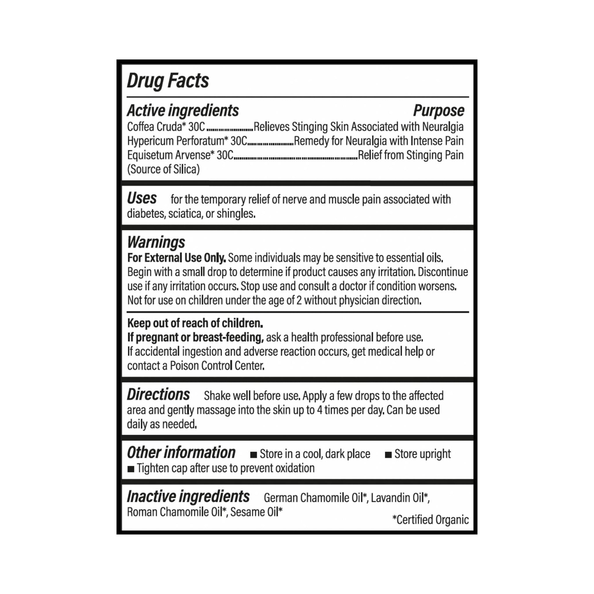 Forces of Nature Nerve Pain Management, Organic Topical Relief for Neuropathy & Nerve Discomfort, Homeopathic Medicine Supports Relief from Shooting Pains for Back, Hands, Legs and Feet, .37 fl oz Forces of Nature Au supplements