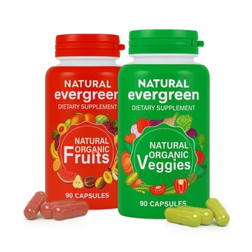 Fruit and Veggies Supplement – 100% Natural Super Greens Blend with Fruits & Vegetables | Veggie Capsules for Adults & Kids | Daily Nutrient Support Packed with Natural Vitamins & Minerals Natural Evergreen Au supplements
