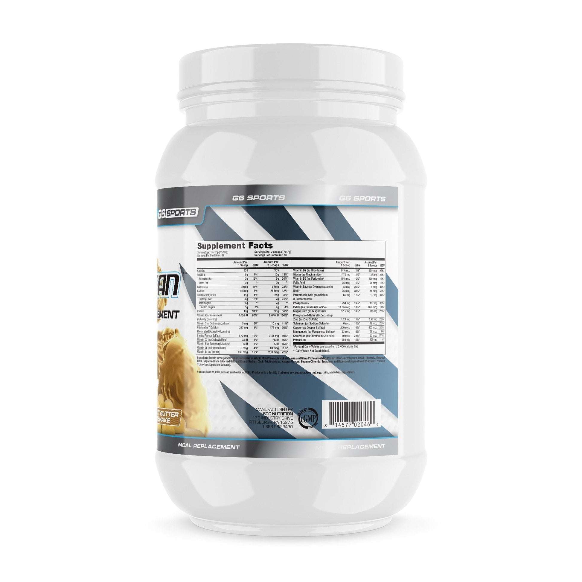 G6 Sports Nutrition Super-Lean Deluxe Meal Replacement (32g Protein, 7g Fiber, 25 Added G6 Sports Au supplements