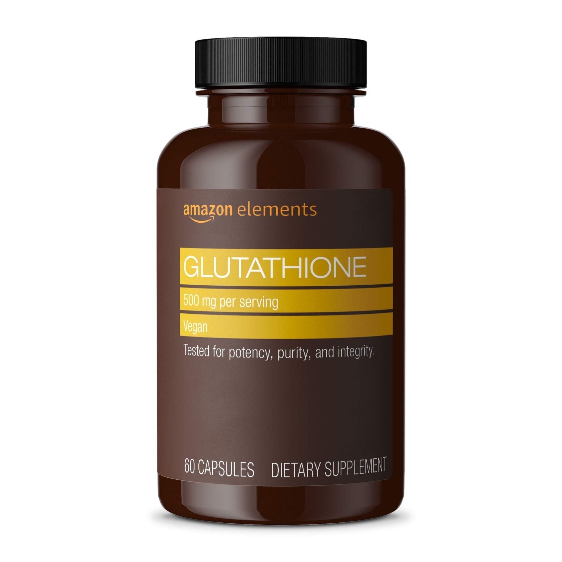 Amazon Elements Glutathione, Vegan, 500mg per Serving, 60 Capsules Amazon Elements Au supplements