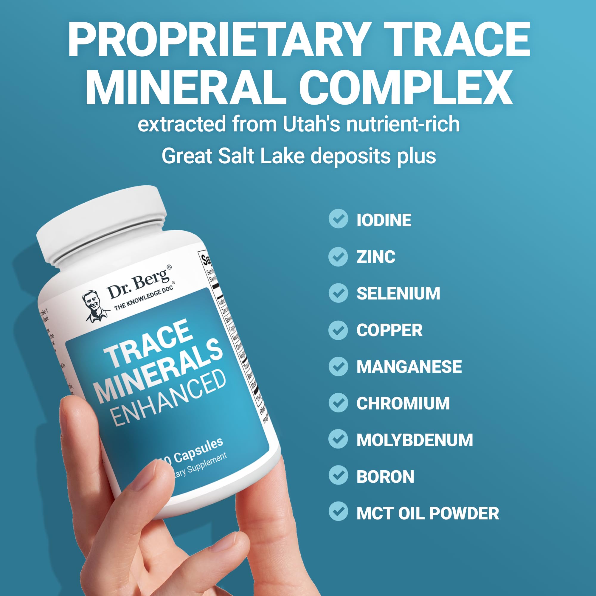 Dr. Berg Trace Minerals Enhanced Complex - Complete with 70+ Minerals Including 10 mg of Zinc - Dietary Supplement - 60 Capsules Dr. Berg Nutritionals Au supplements