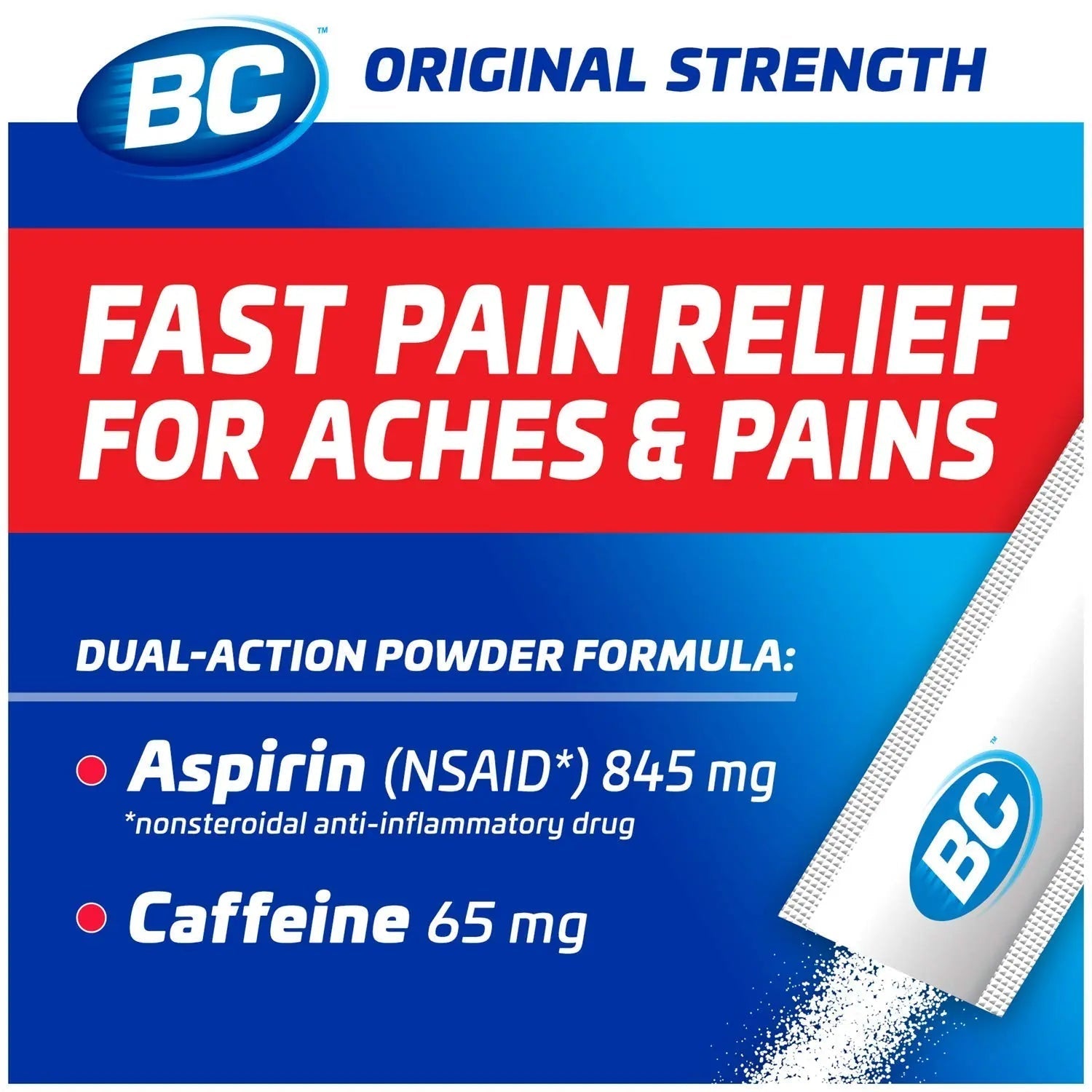 BC Powder Original Strength Pain Reliever, 50 Powder Sticks, 50 Count(Pack of 6) BC Au supplements