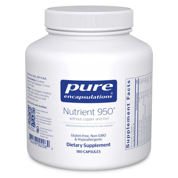 Pure Encapsulations Nutrient 950 Without Copper & Iron | Hypoallergenic Multi-Vitamin/Mineral Formula for Optimal Health | 180 Capsules Pure Encapsulations Au supplements