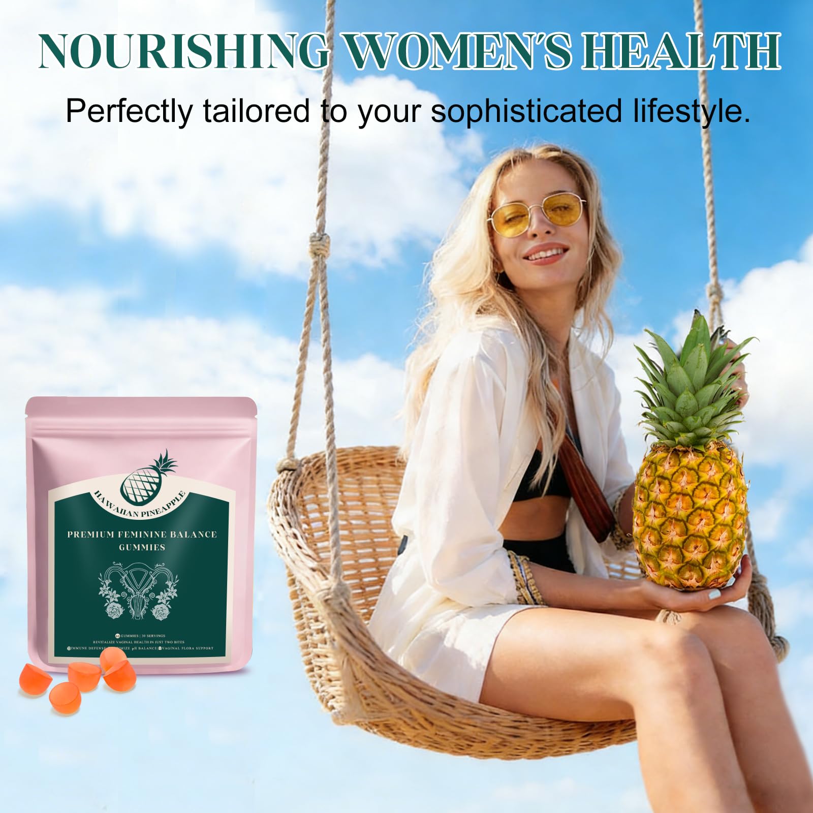 KLKIT Premium Feminine Balance Gummies, Pineapple Vaginal Probiotics for Women, pH Balance Feminine Gummies for Immune Support, Vegan & Gluten Free, 60 Count (30 Servings) KLKIT Au supplements