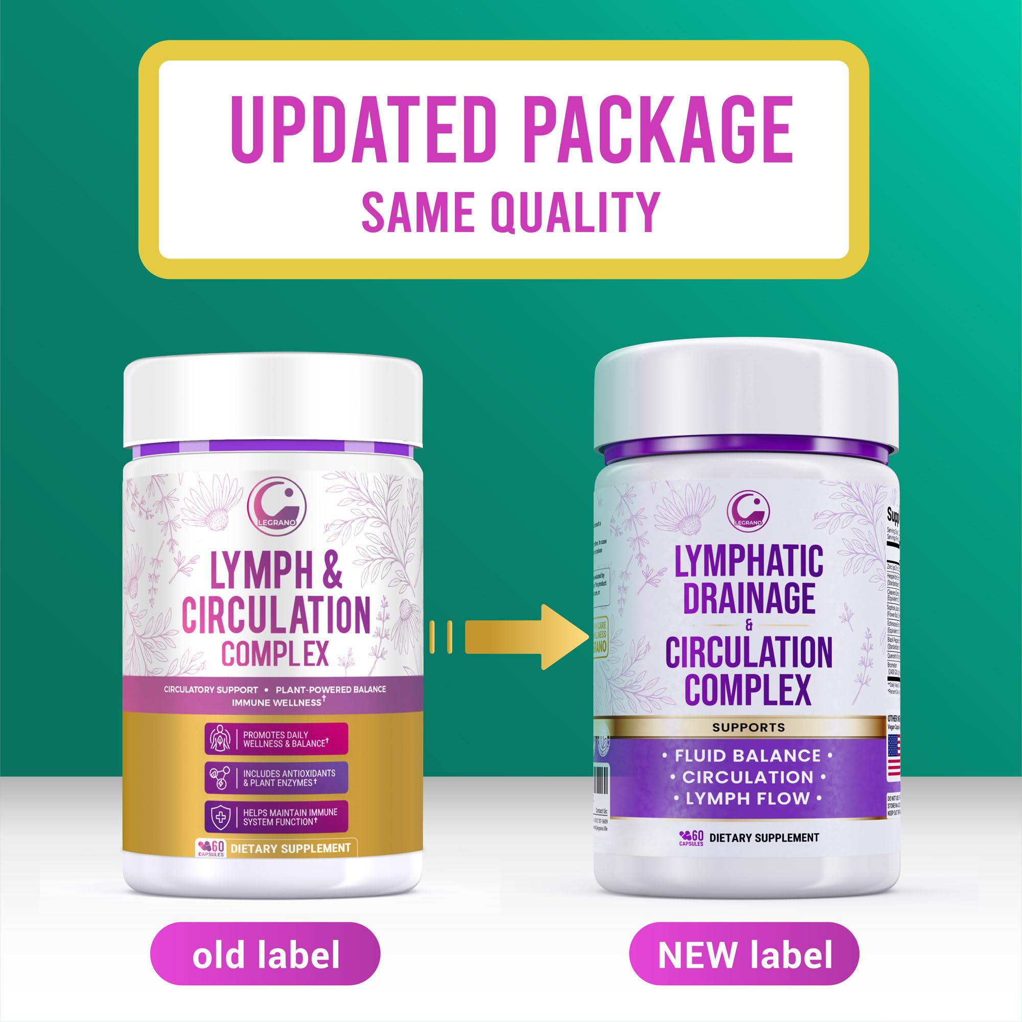 Advanced Lymphatic Drainage Supplements – Lymphatic Cleanse & Lymph System Support with Hesperidin, Rutin, Quercetin with Bromelain – Herbal Lymphatic Support Formula – 60 Capsules LEGRANO Au supplements