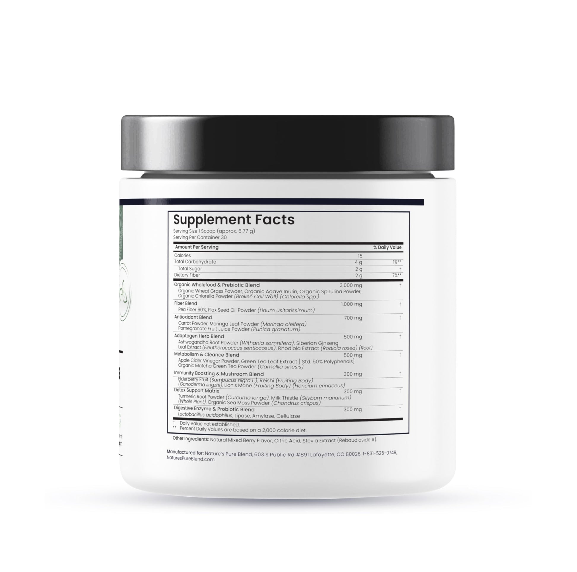 Nature's Pure Blend Super Greens Powder – Organic Greens Superfood Powder Supplements for Green Juice & Smoothie – Probiotic - Drink Mix for Energy Wellness and Digestion (Matcha Flavor, 30 Servings) Nature's Pure Blend Au supplements