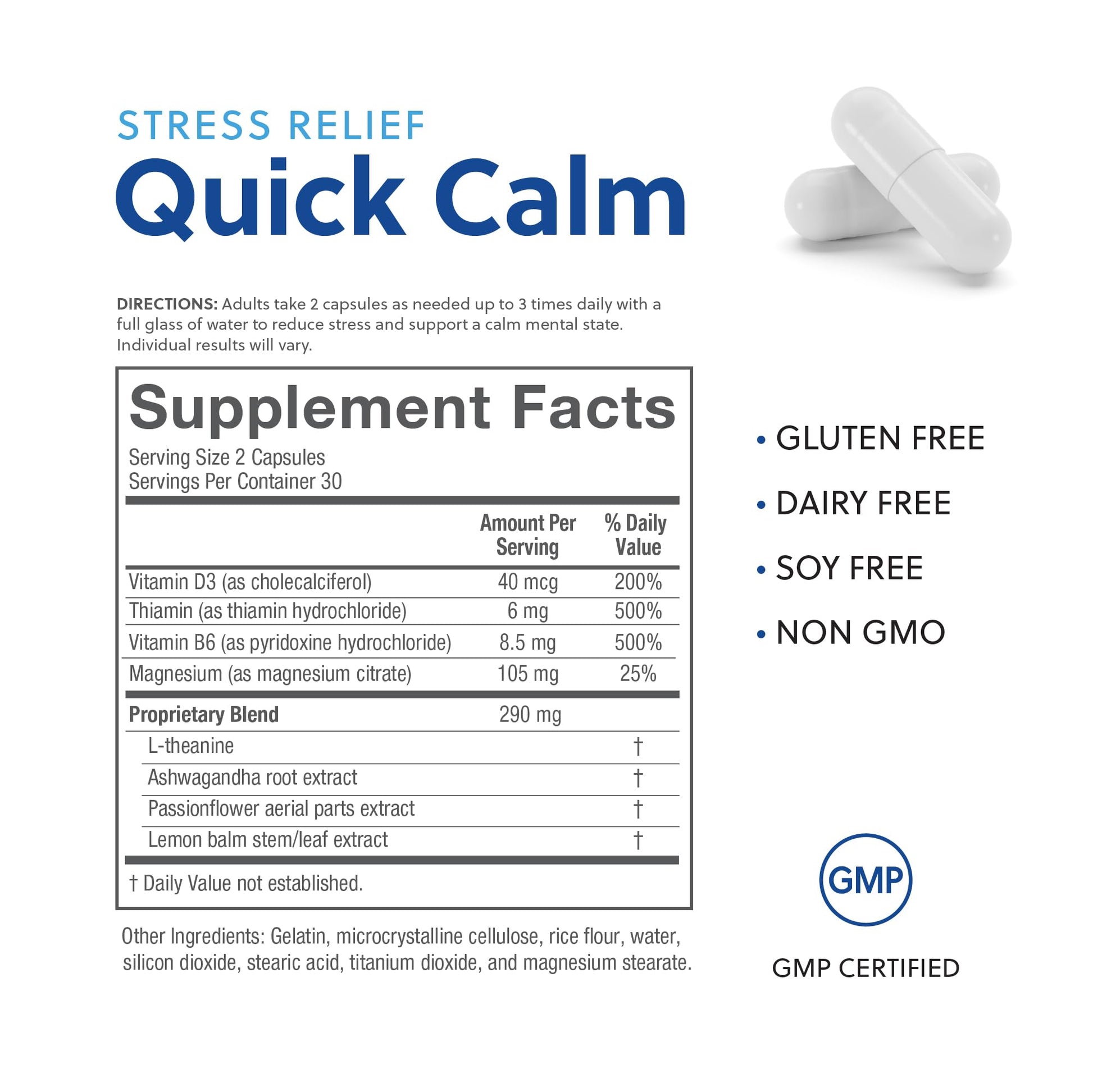 Relacore Quick Calm Mood Support Supplement with Ashwagandha, L-Theanine, Rapid Stress Relief and Relaxation – Cortisol Supplement - 60 ct Relacore Au supplements