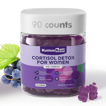 Cortisol Supplements for Women, Lower Cortisol for Women, Cortisol Gummies with Ashwagandha, Magnesium, L-Theanine, Phosphatidylserine, Vitamin, Relaxation, Focus, Sugar-Free, Vegan, 90 Count KumuoKeol Au supplements