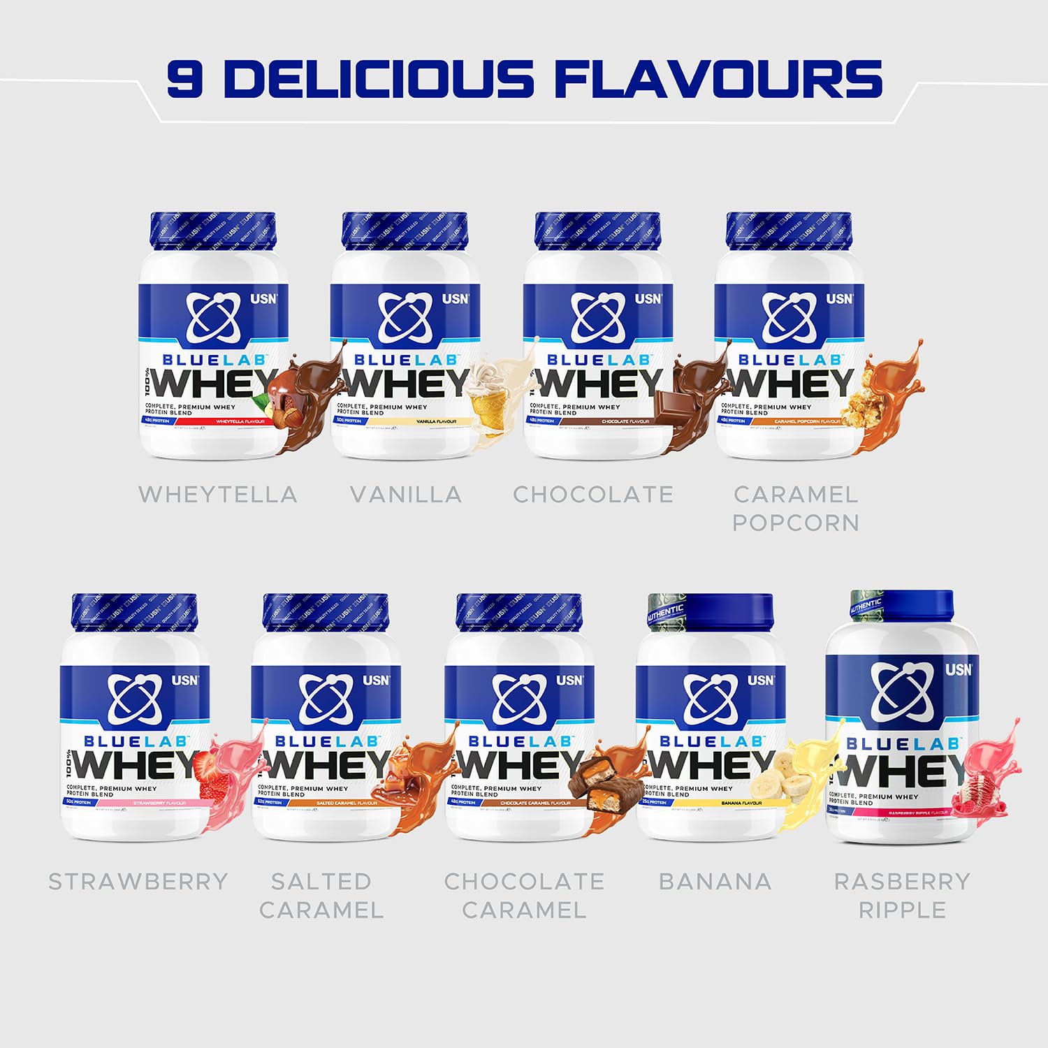 USN Blue Lab Whey Protein Powder: Strawberry - Whey Protein 2kg - Post-Workout - USN Au supplements