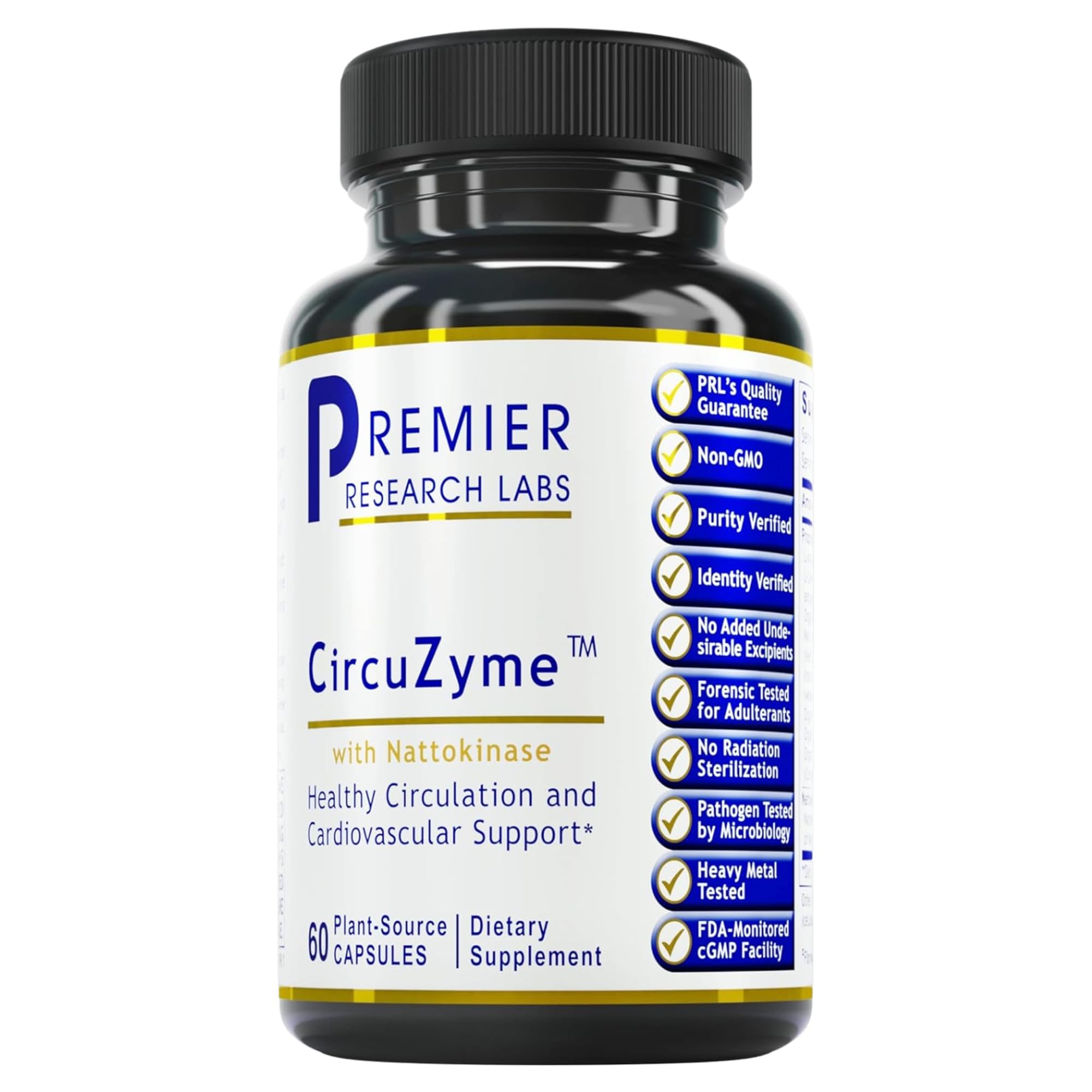 Premier Research Labs CircuZyme - Blood Circulation Supplements Supporting Blood Flow & Vascular Support Featuring Diosmin, Cayenne & Nattokinase, for Men and Women - 60 Vegetarian Capsules Premier Research Labs Au supplements